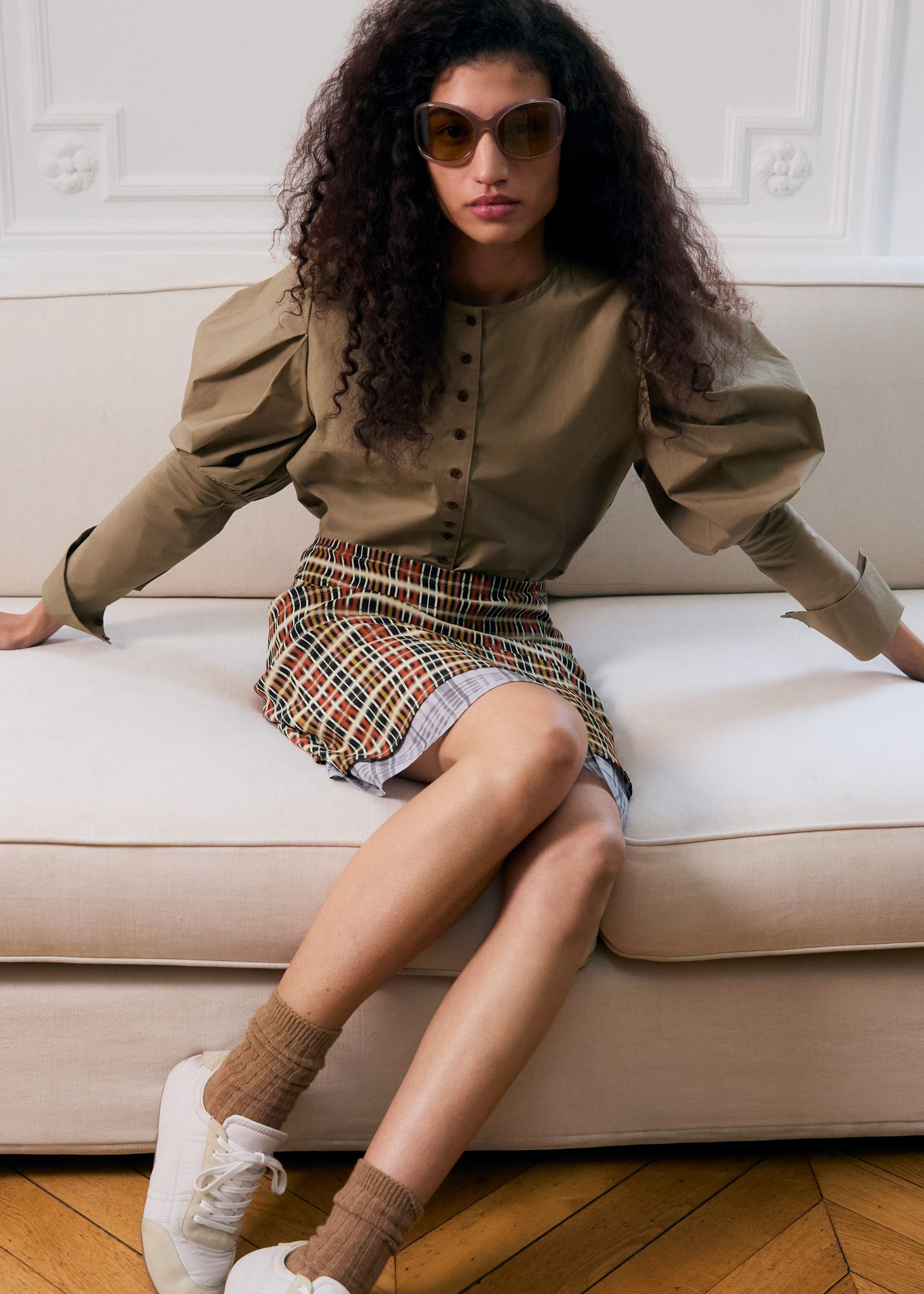 Image of Knee-Length Slip Skirt