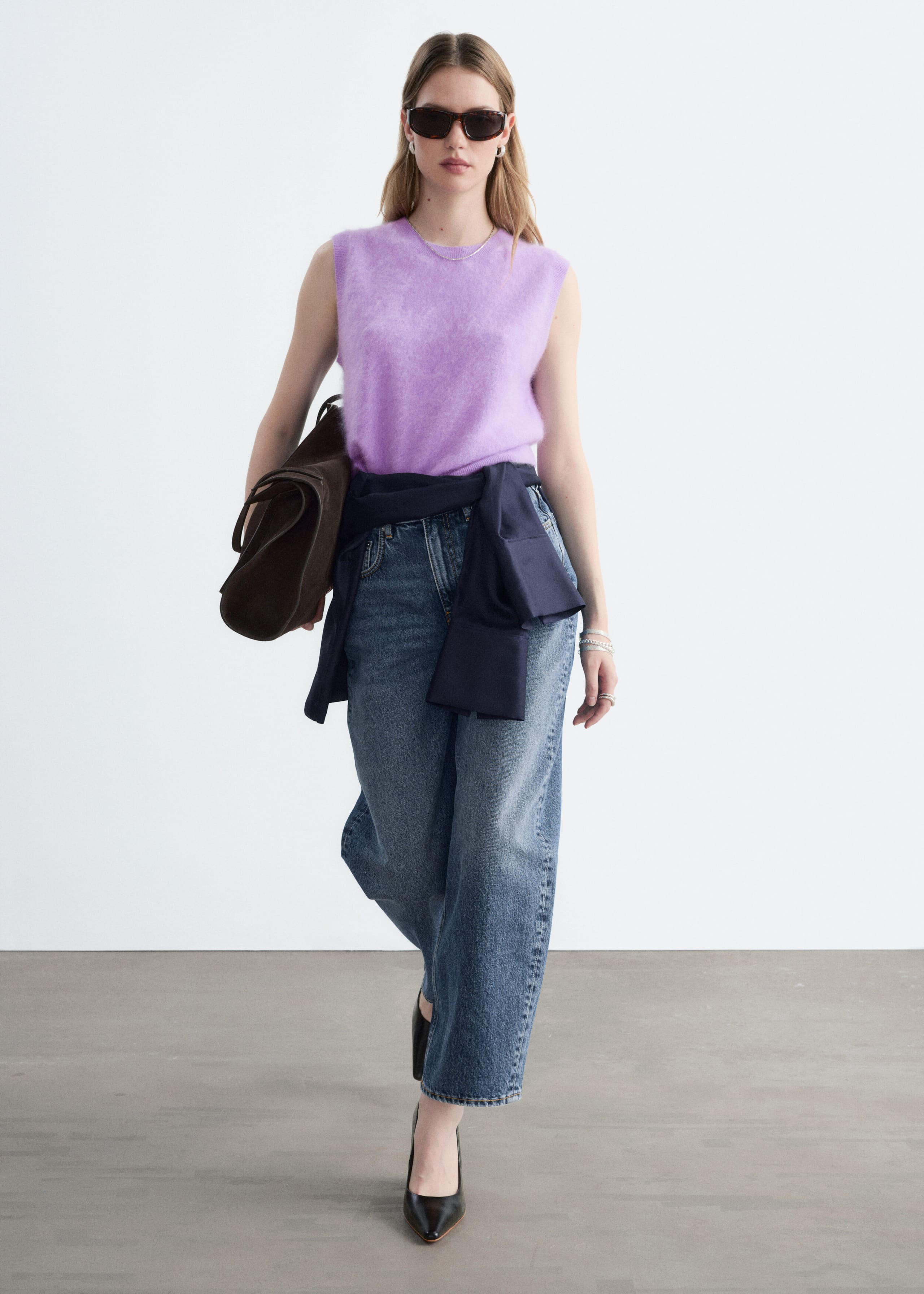 Brushed Cashmere Vest - Lilac - Still Life