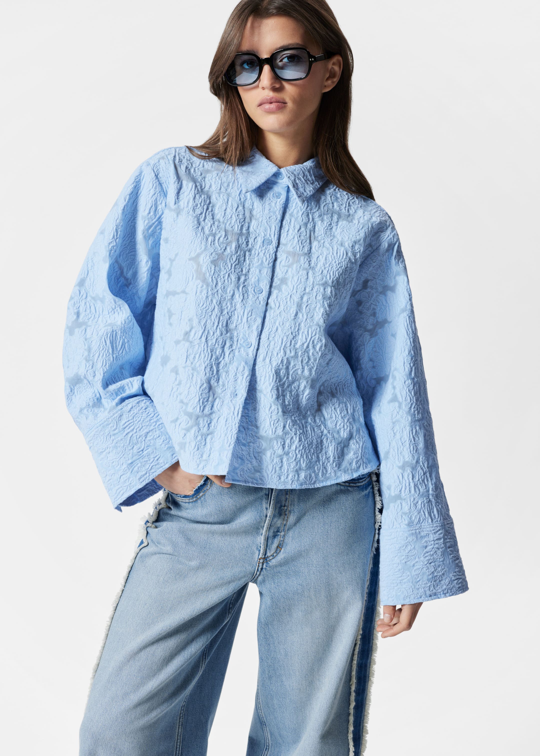 Agrandir l'image: Chemise jacquard - Bleu clair - FEMME | H&M BE 1