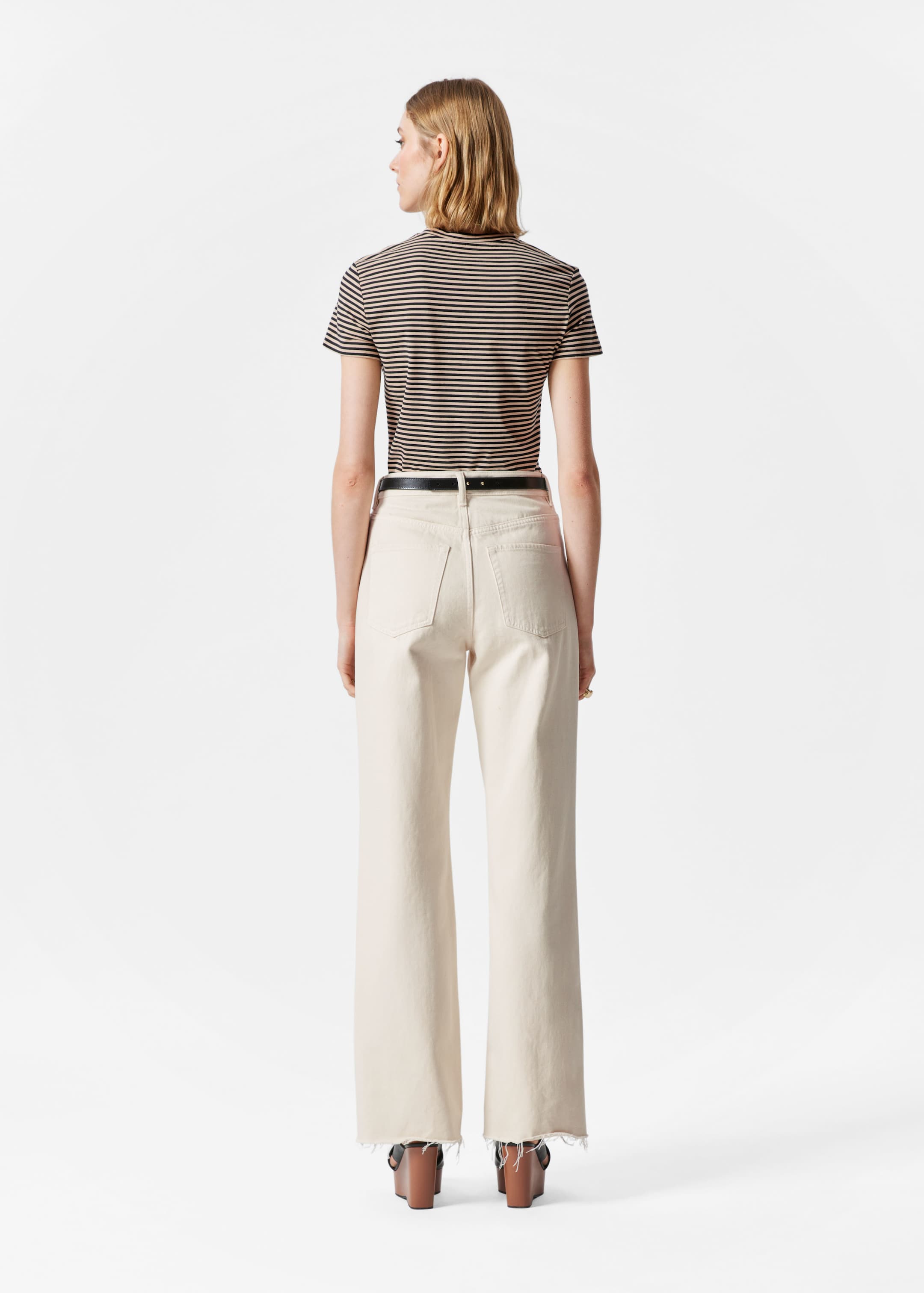 Größeres Bild anzeigen: T-Shirt mit Stickerei - Beige/Schwarz gestreift - Ladies | H&M AT 4