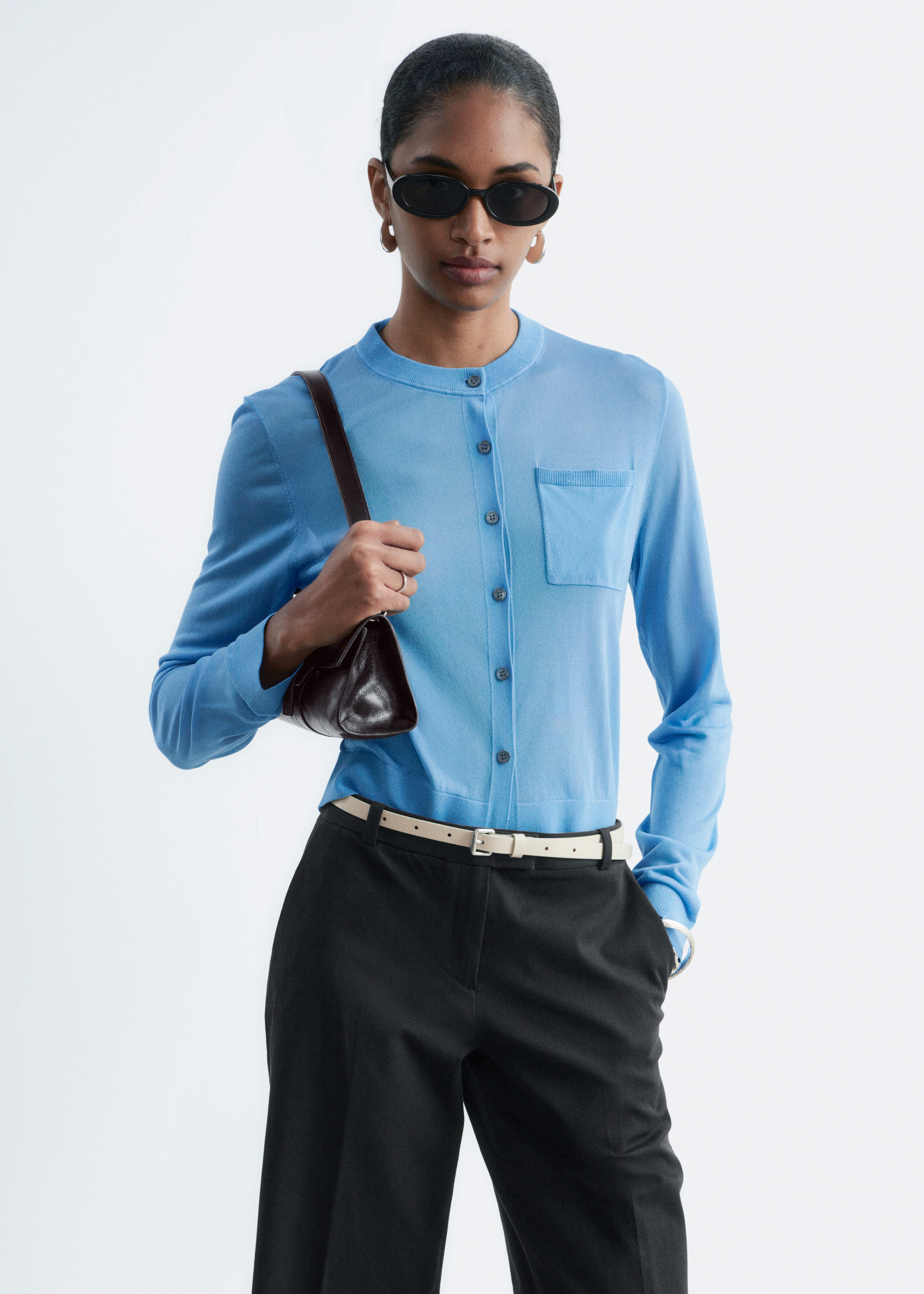 Silk-Blend Cardigan - Blue - Cardigans - & Other Stories US