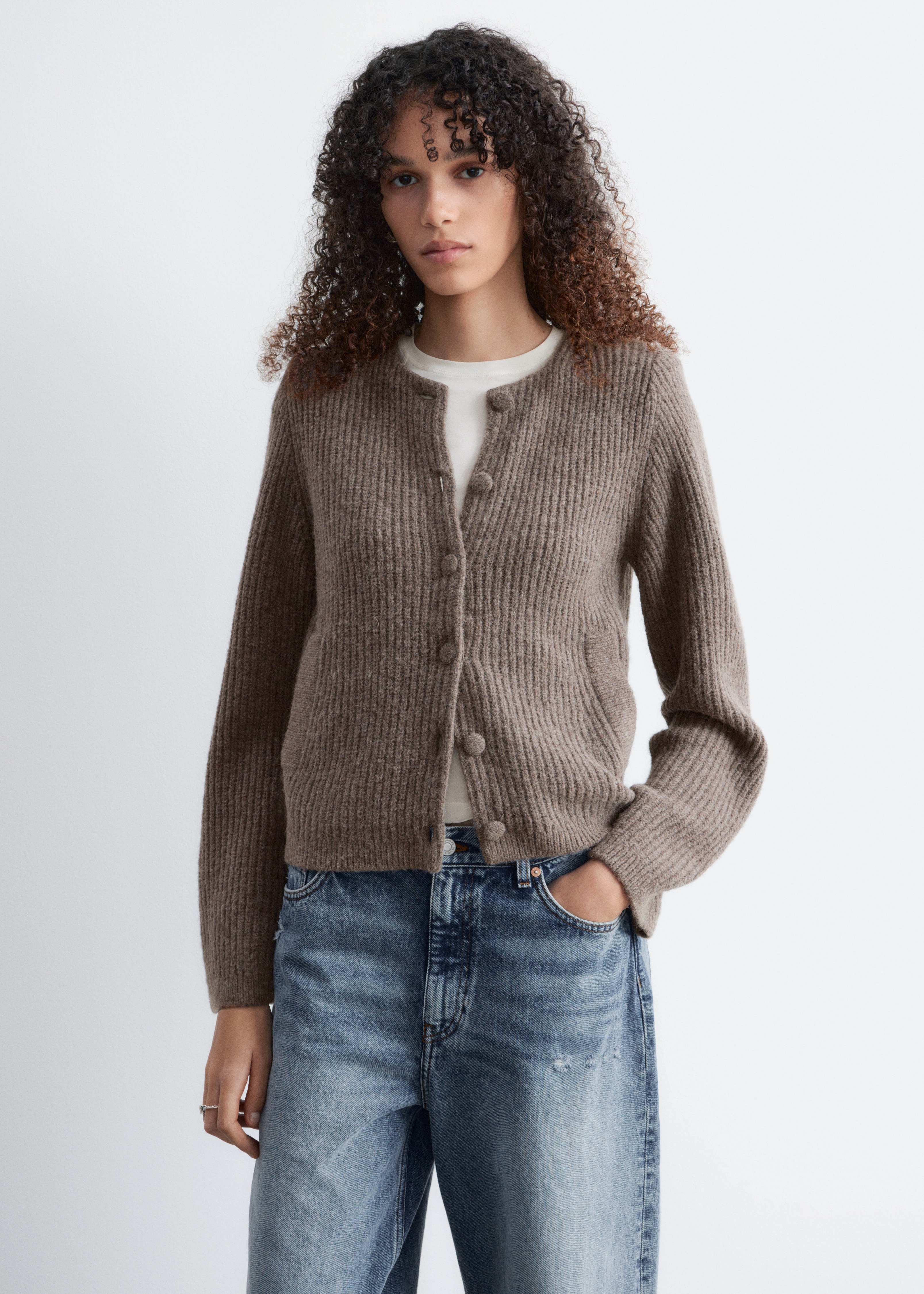 Cardigan in maglia con lavorazione a coste - Talpa