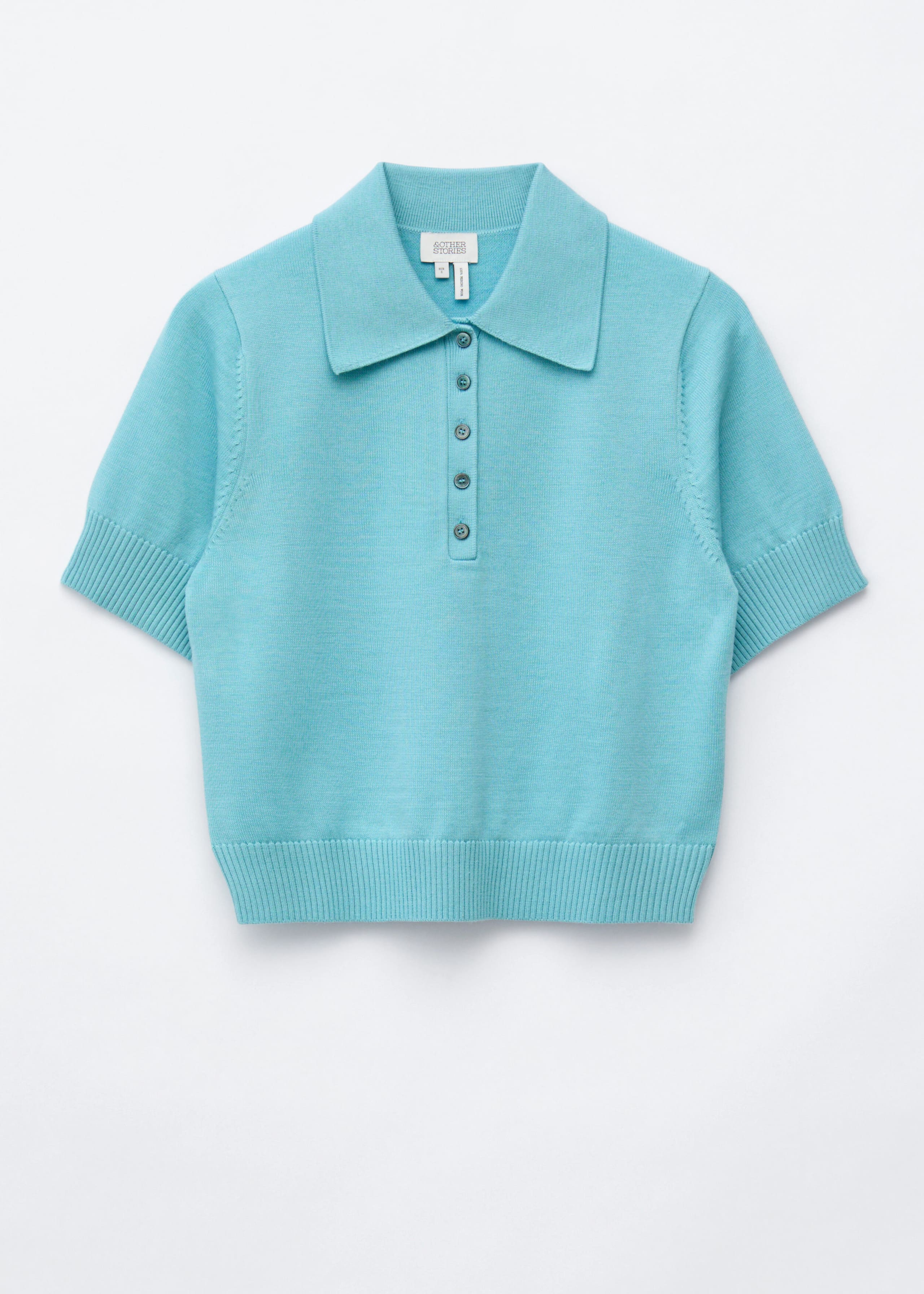 Wool Polo T-Shirt - Light Blue - Still Life