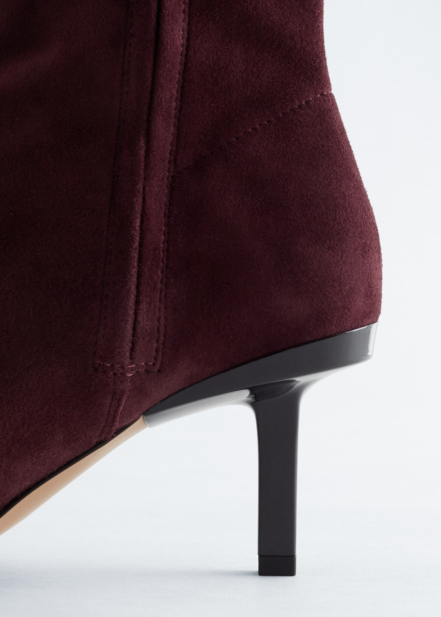 Bottines en cuir extensible - Bordeaux/Cuir noir - 3