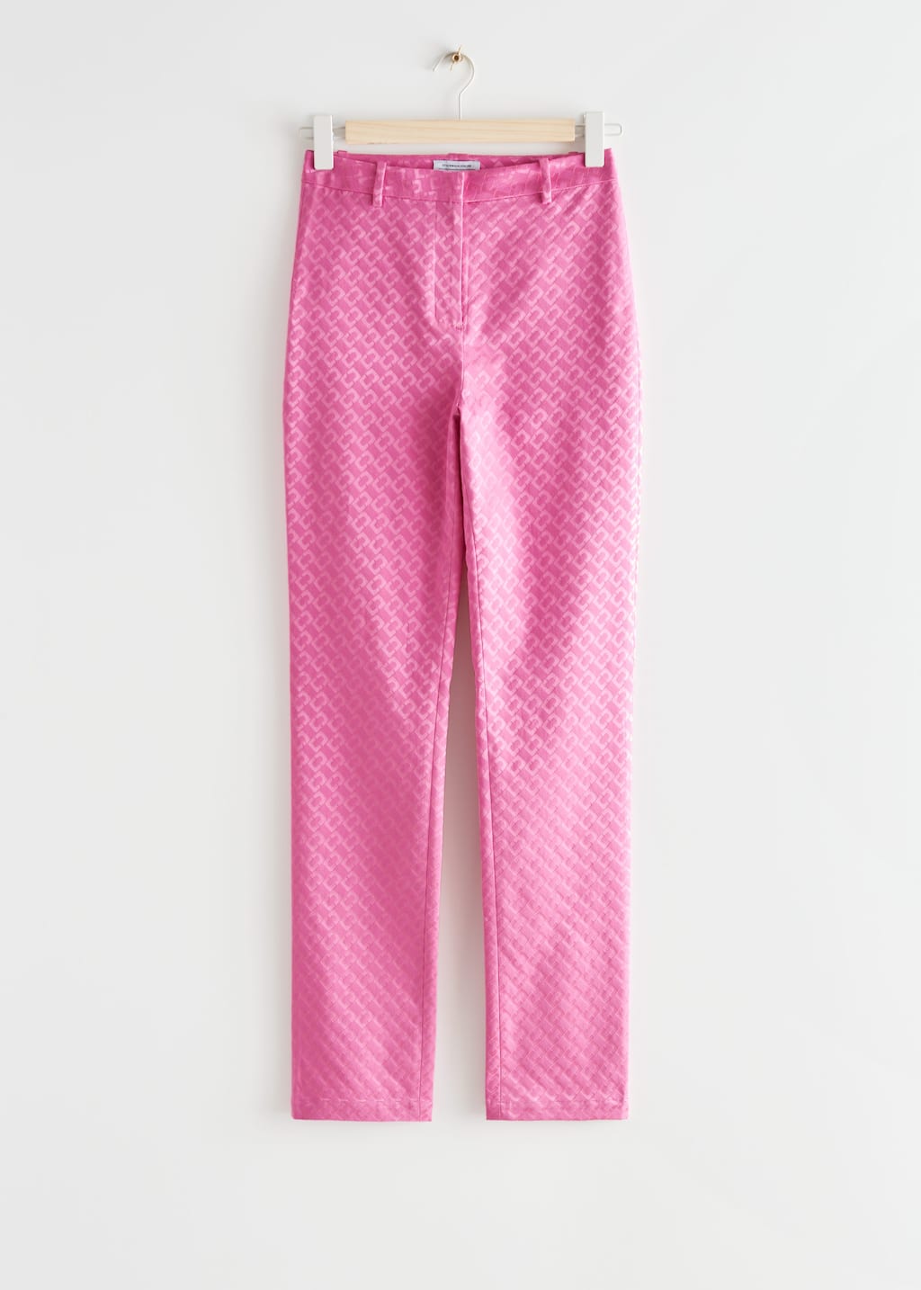 Tapered Jacquard Trousers - Pink - Natura morta