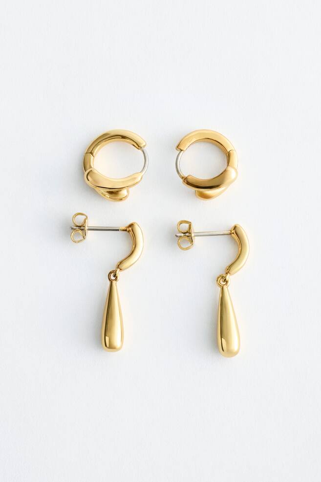 Set van oorknopjes en oorbellen - Goudkleurig/Zilver - 1