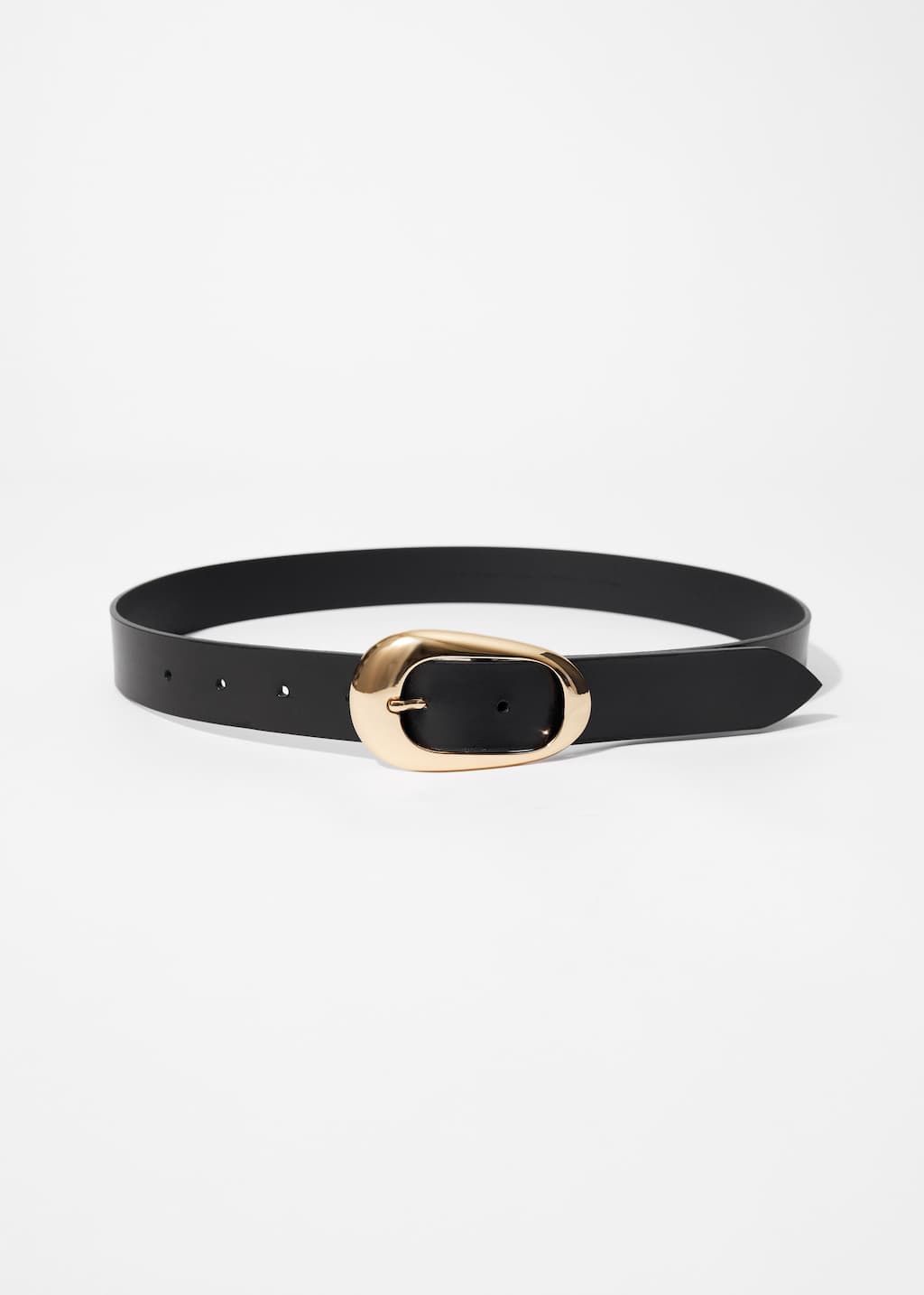 Oval-Buckle Leather Belt