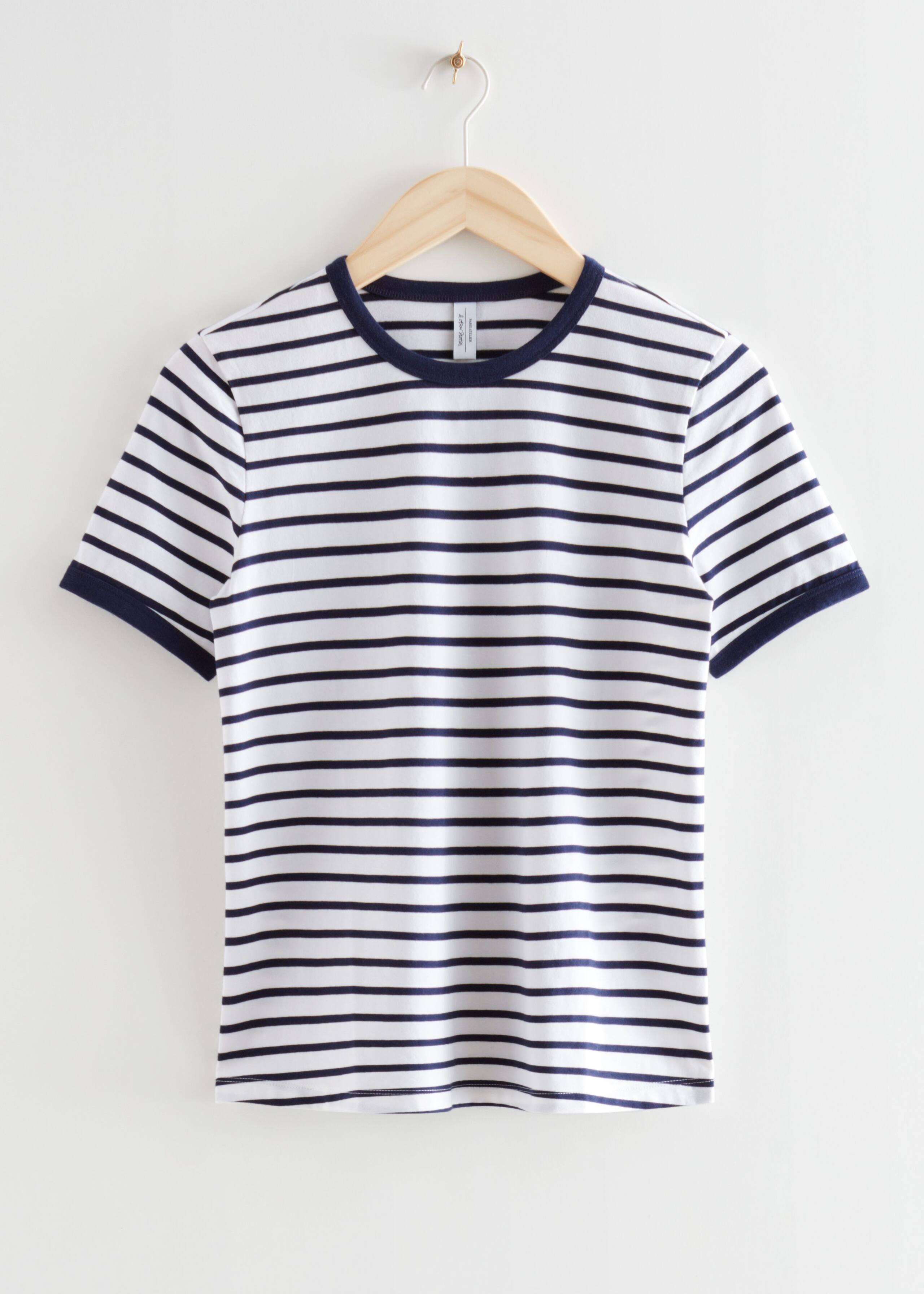 Bawełniany T-shirt – Navy/White Stripes – Martwa natura