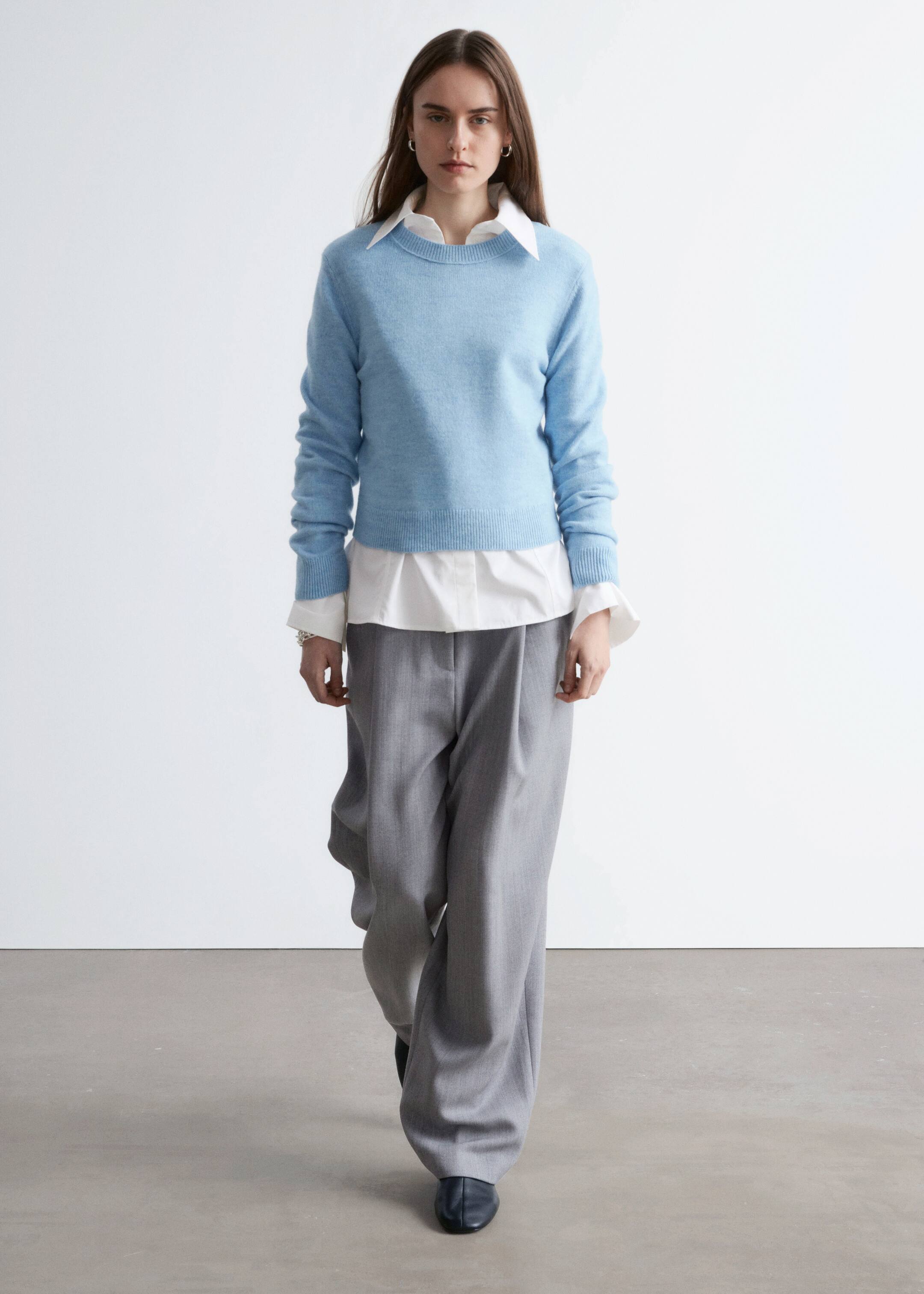 Преглед на по-голямо изображение: Плетен вълнен пуловер - Светлосин меланж - ЖЕНИ | H&M BG 3