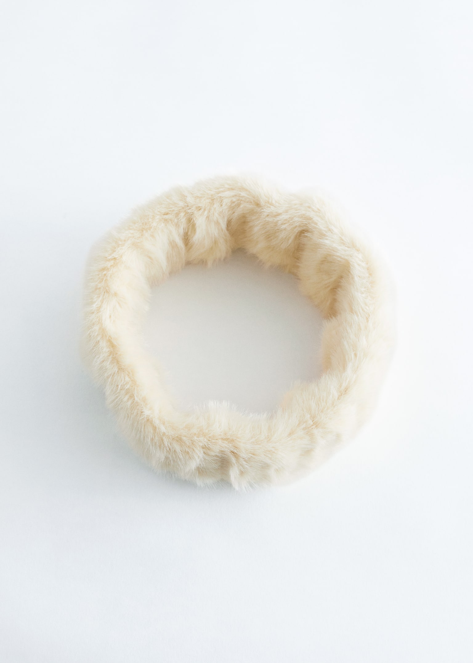 Faux Fur Headband - Cream/Brown - 4