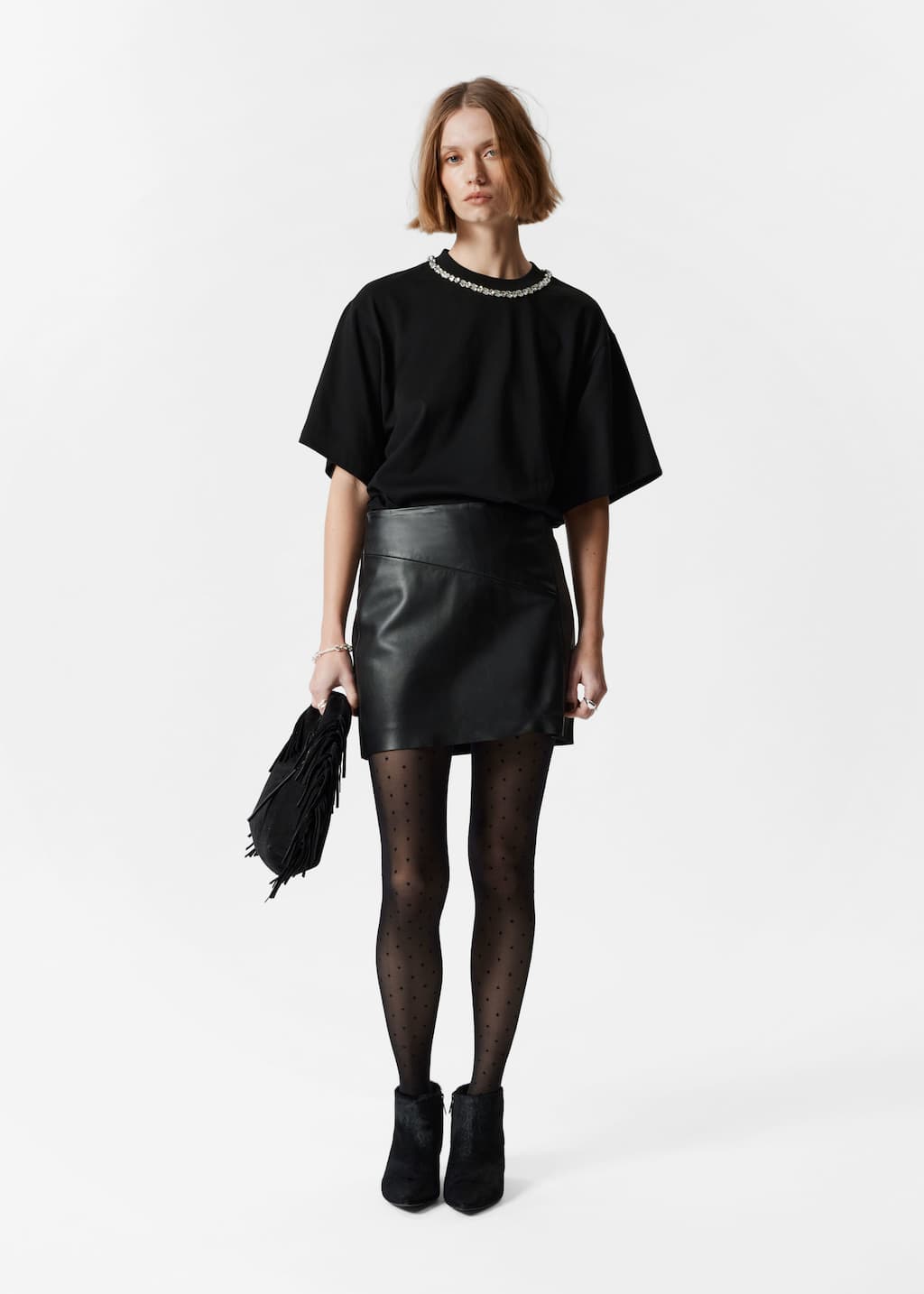 T-shirt orné - Noir - Lookbook