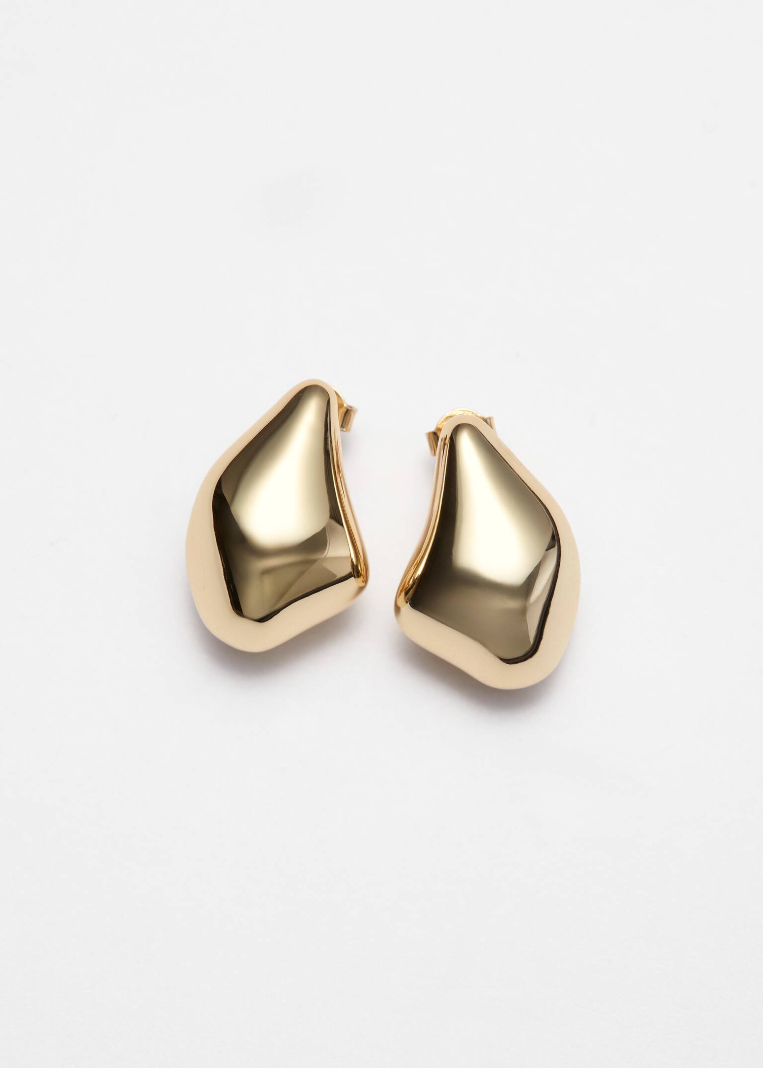 Brincos de seixos esculpidos - Dourado