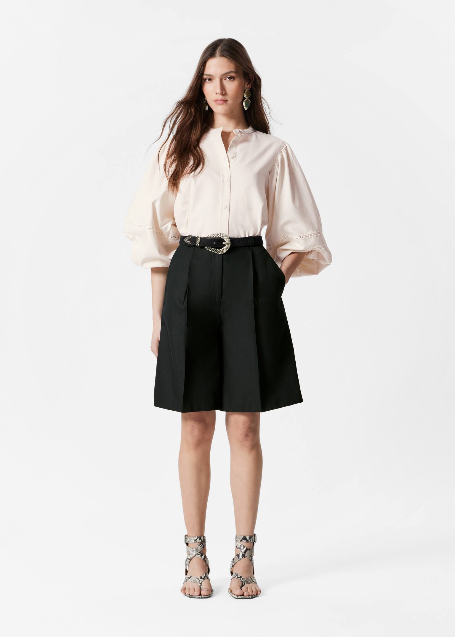 Bermuda sartoriali - Nero/Giallo pastello