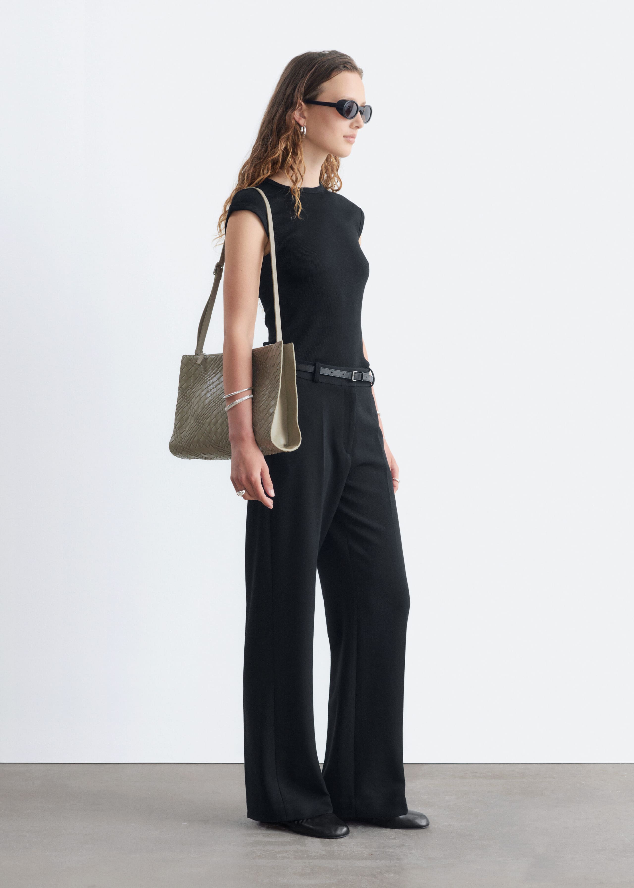 Tailored Press Crease Trousers - Dark Brown - Lookbook