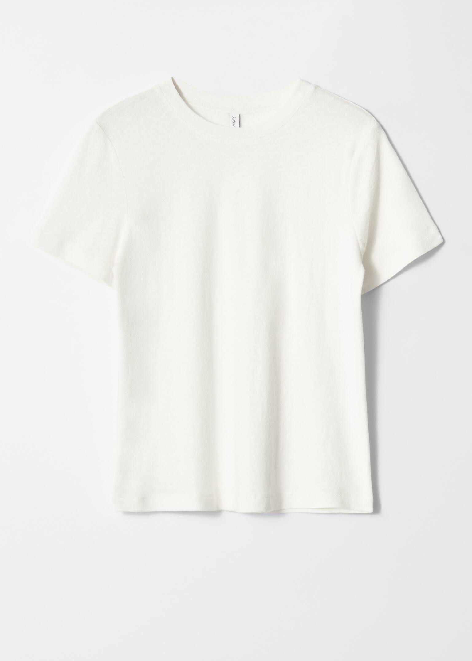 T-shirt en lin mélangé - Blanc/Rayures bleu marine/crème/Pêche