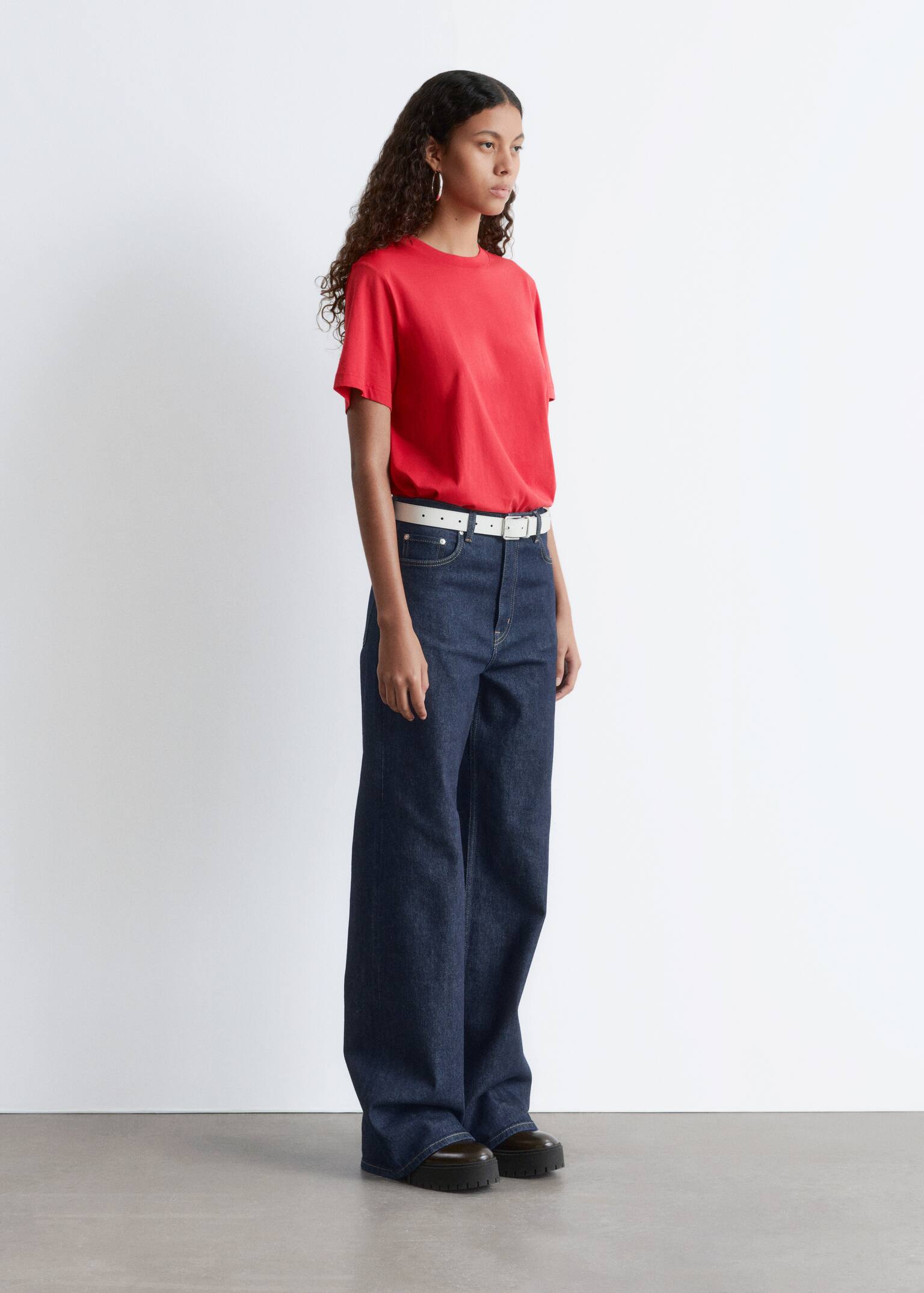 T-shirt z okrągłym dekoltem - Czerwony/Jasnozielony/Biały/Ciemnoszary melanż/Czarny/Mole - 3