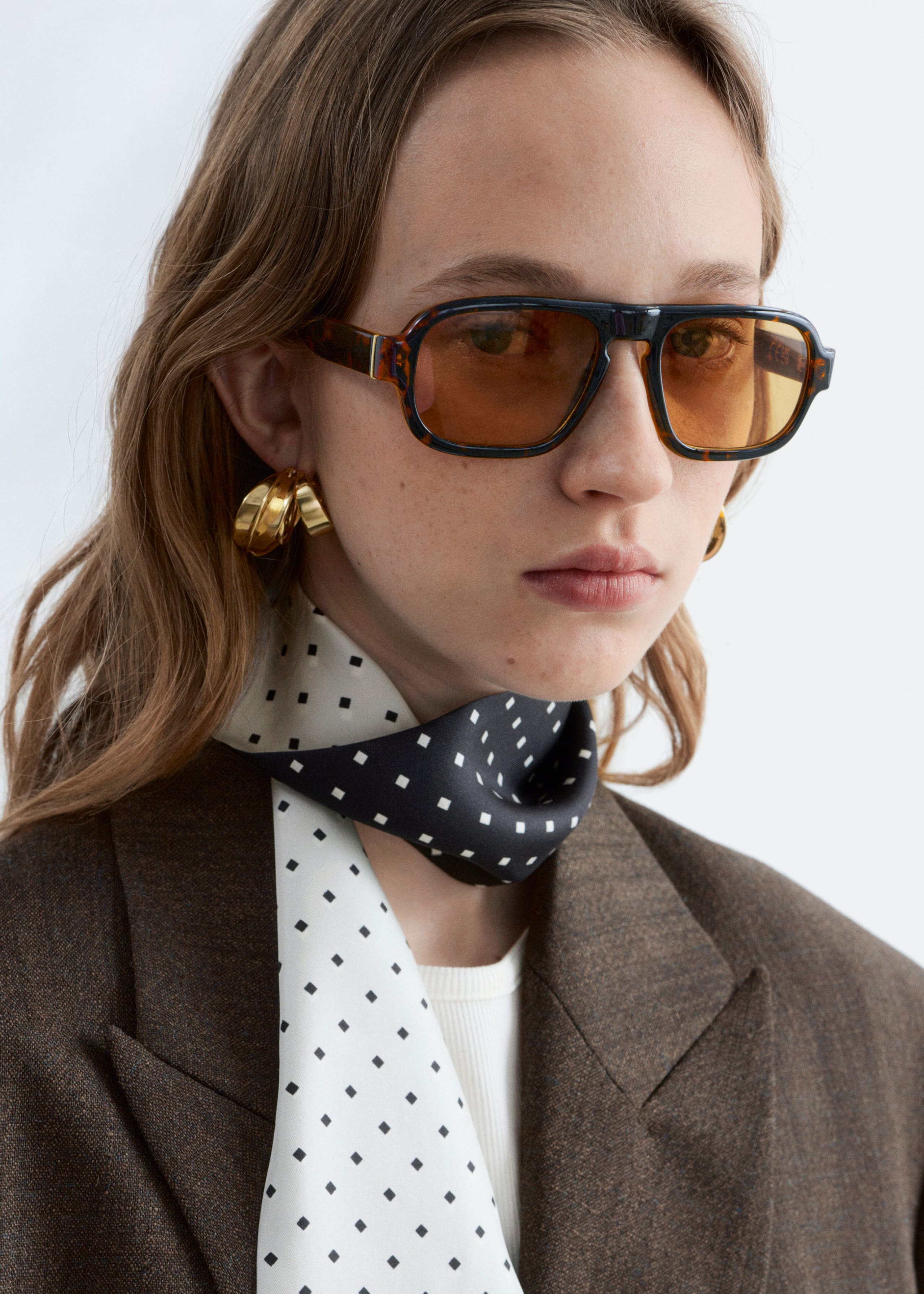 Image of Square-Frame Aviator Sunglasses