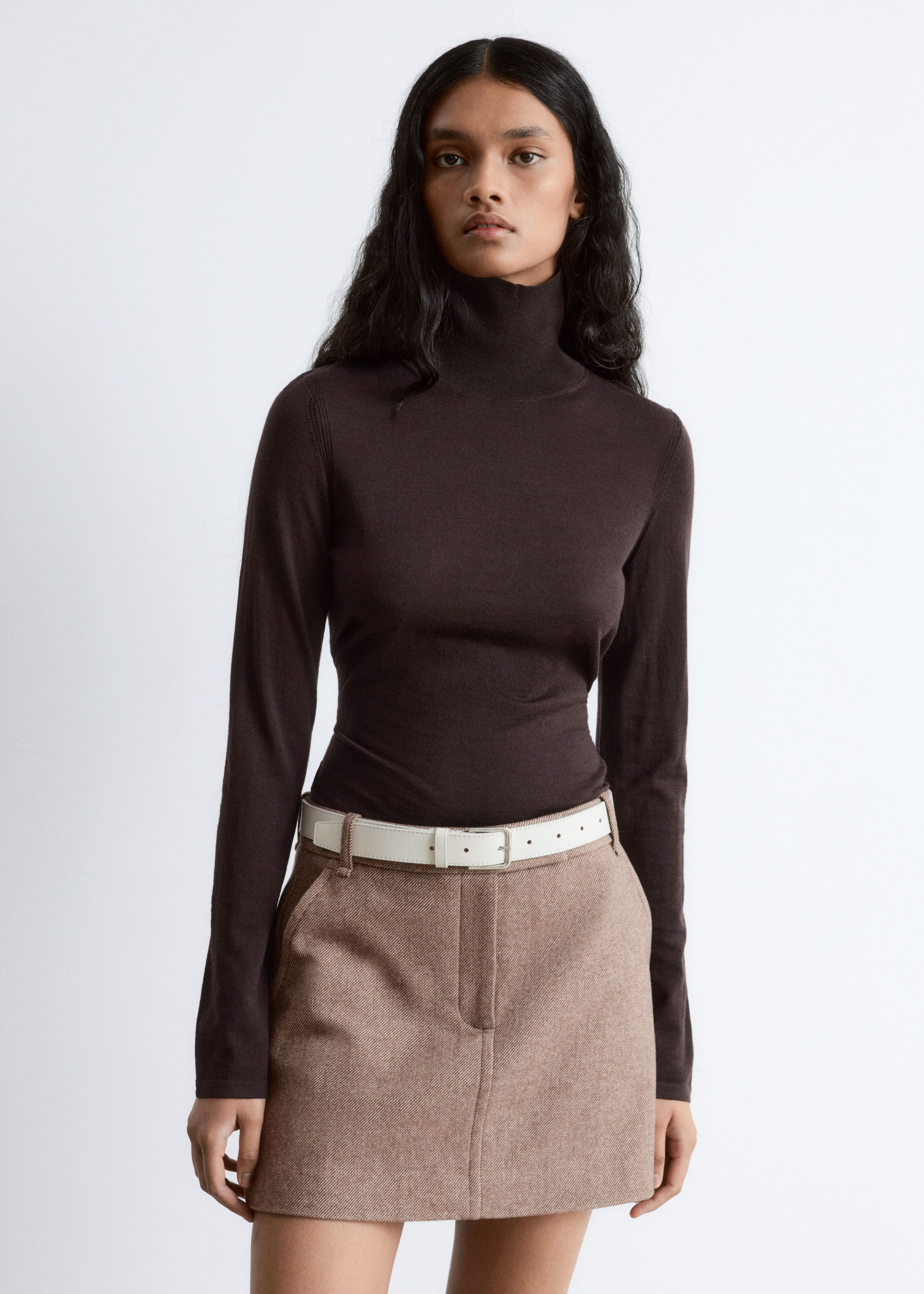 Image of Rollkragenpullover aus fein gestrickter Wolle