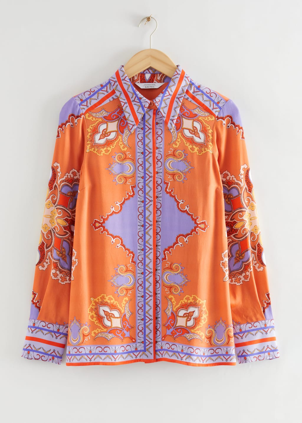 RelaxedWideCollarShirt - Printed Purple - Bodegón