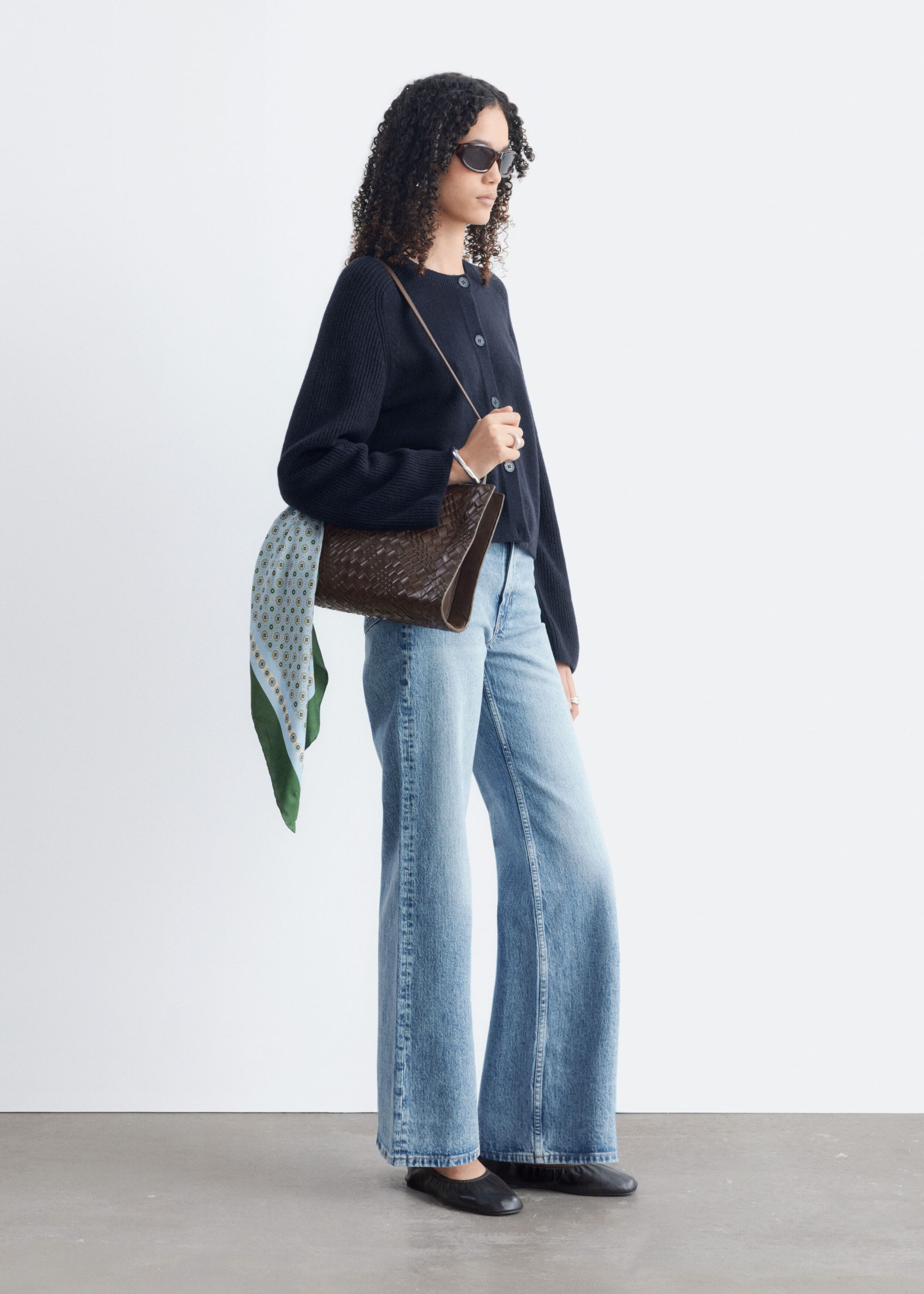 Relaxed Wool-Cotton Cardigan - Dark Blue - Lookbook