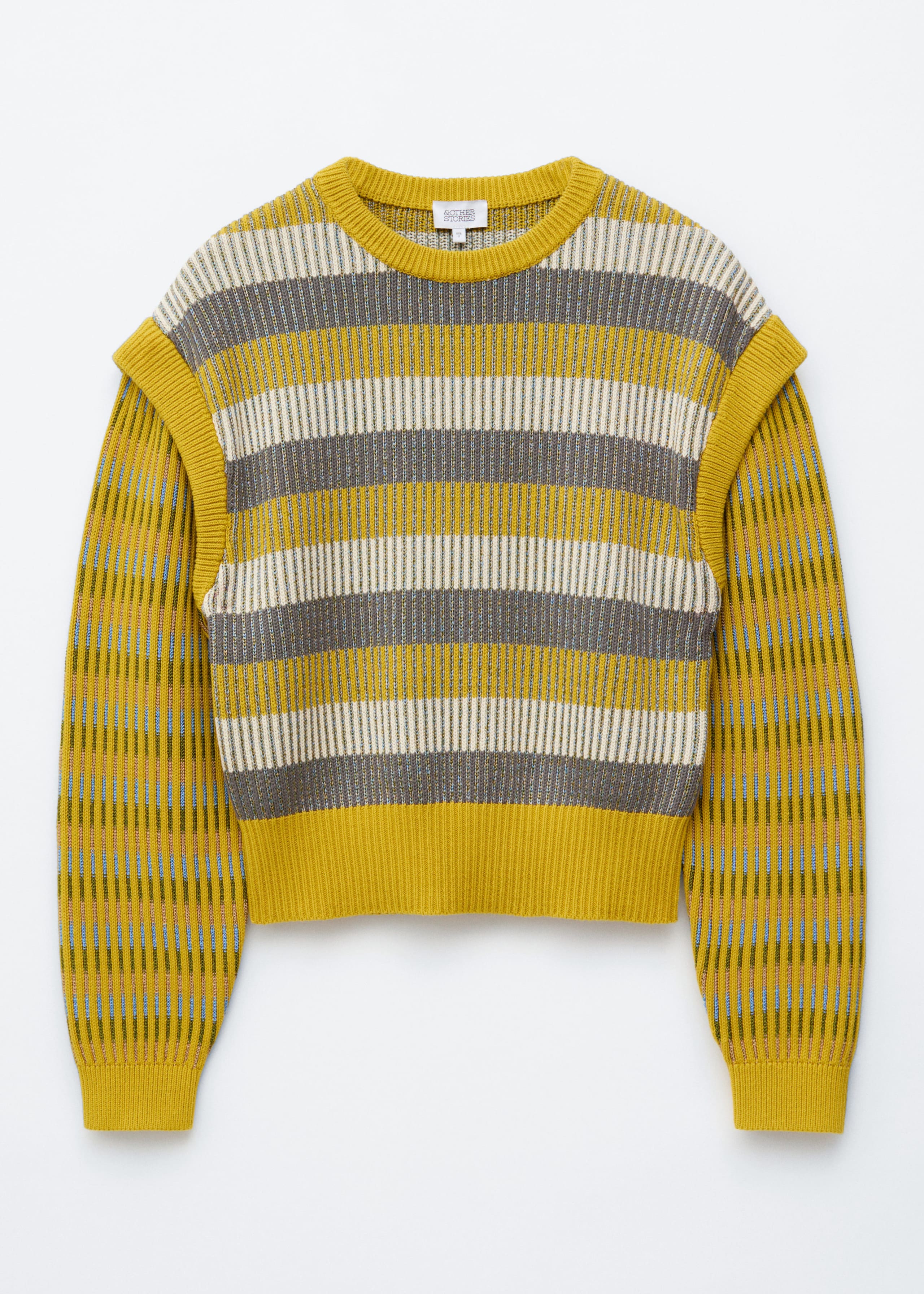 Image of Striped Panel Knit Jumper