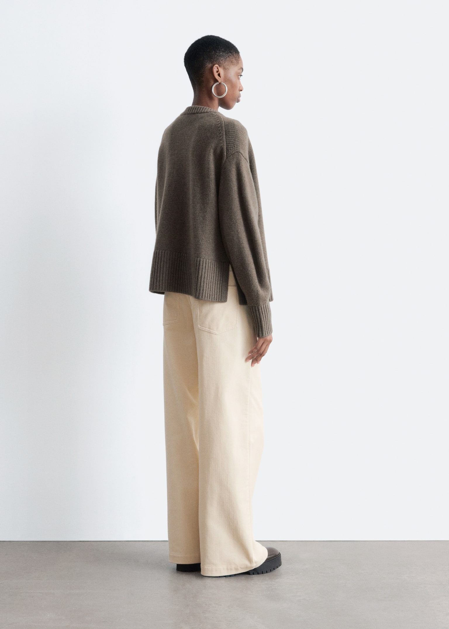Cashmere-Blend Cardigan - Taupe/Noir - 6
