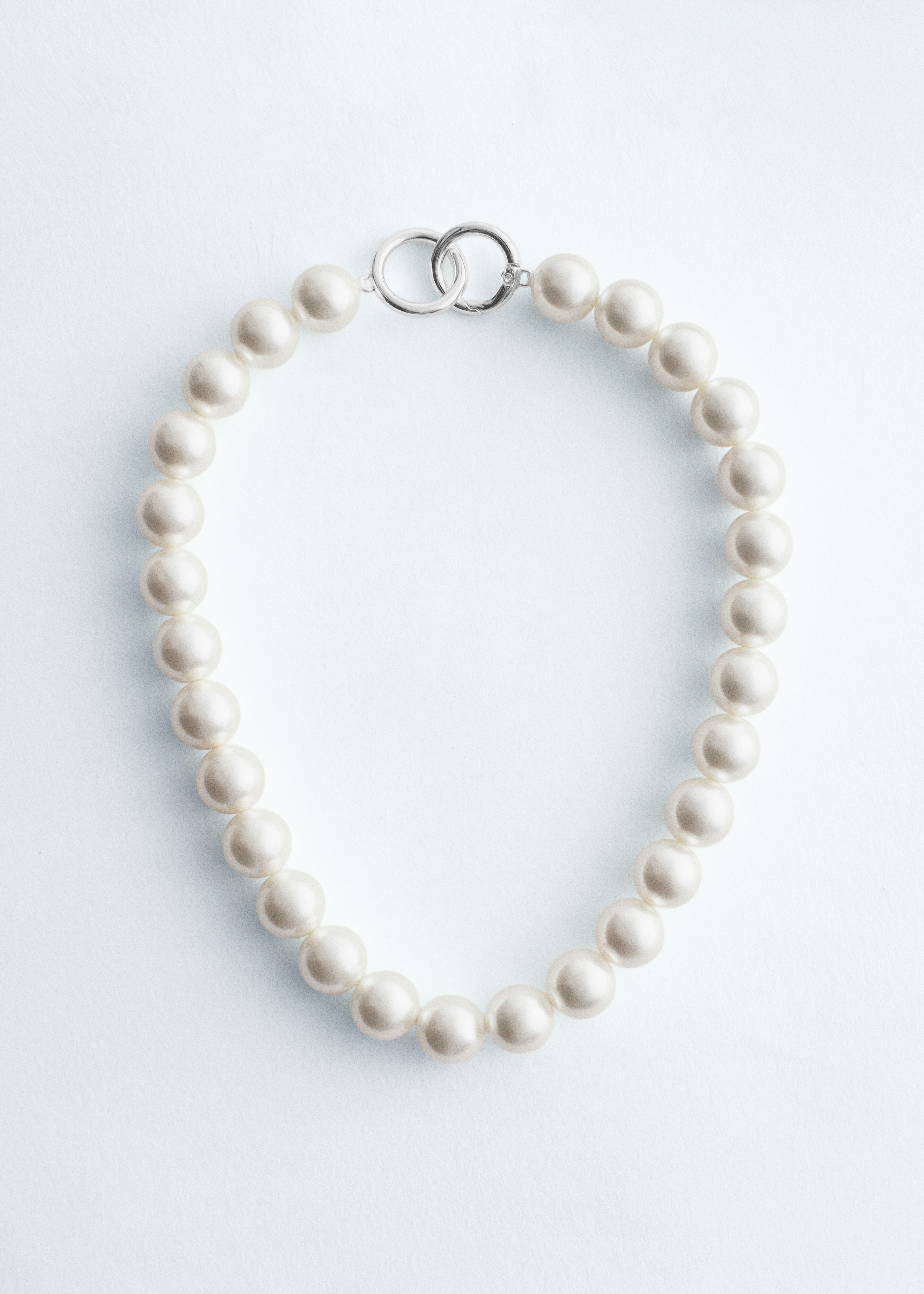 Korte bolvormige kralenketting - Crème