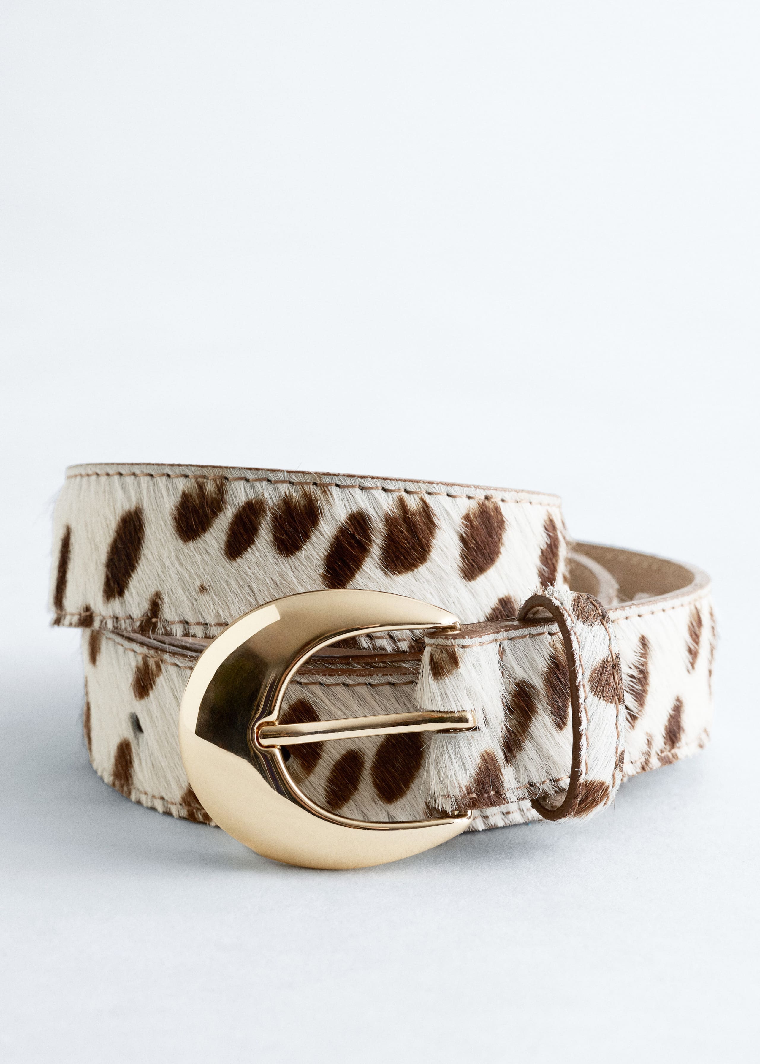Image of Cow-Print Leather Belt