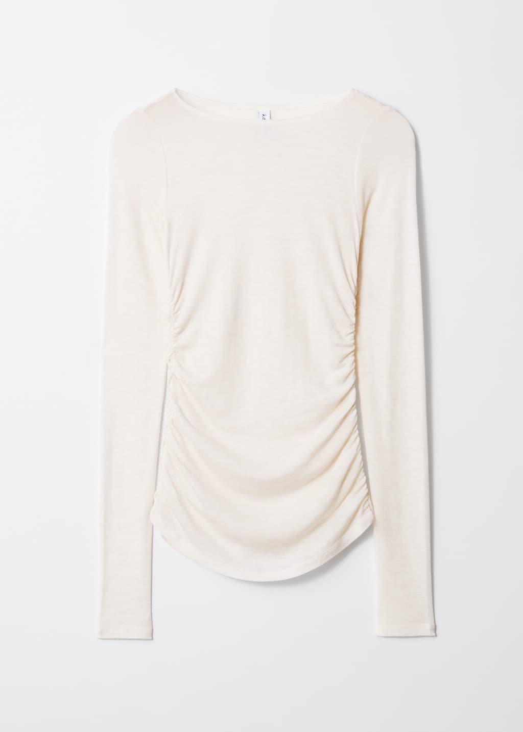 Top fruncido con cuello barco