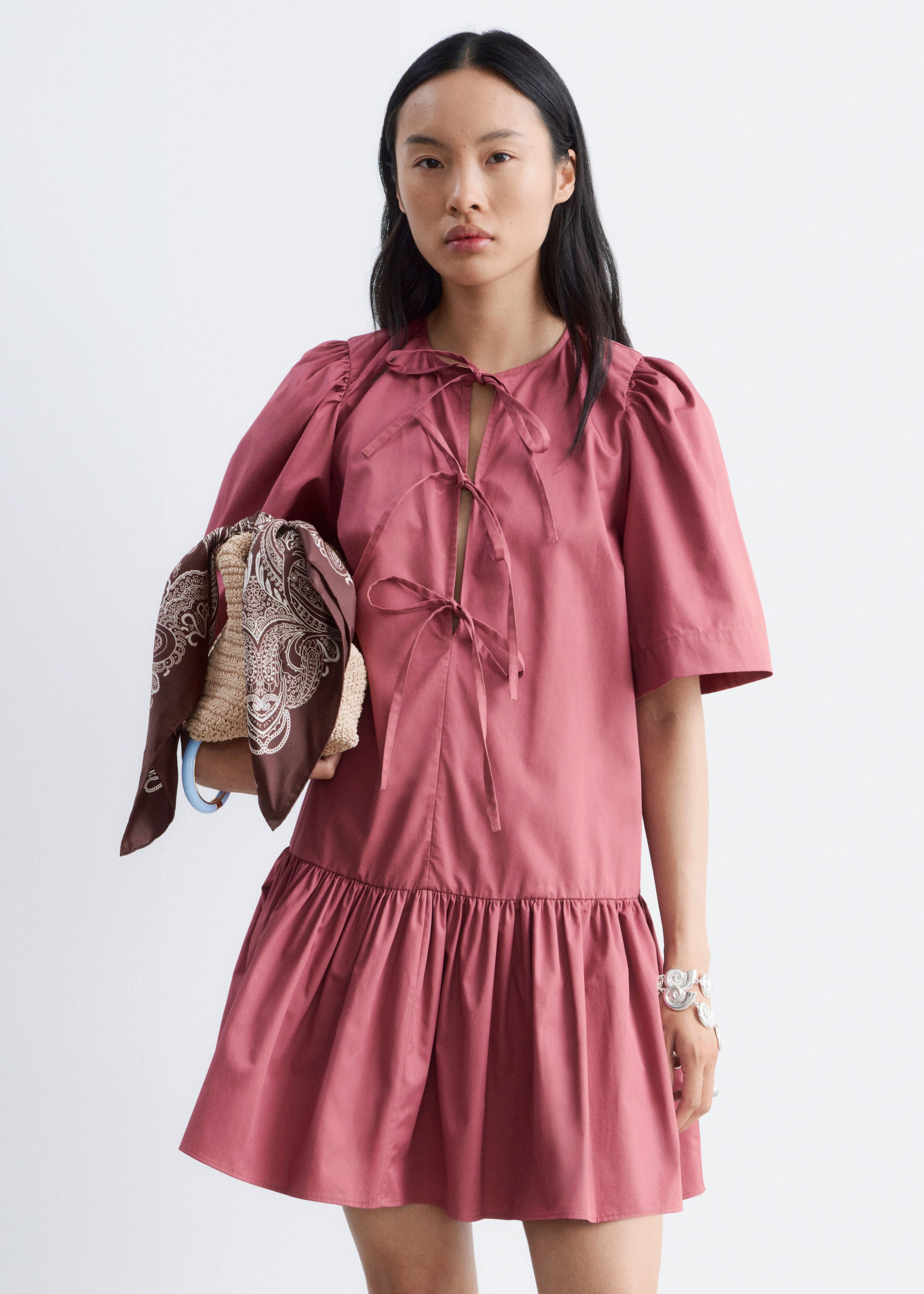 Peplum Mini Dress - Dark Pink - Lookbook