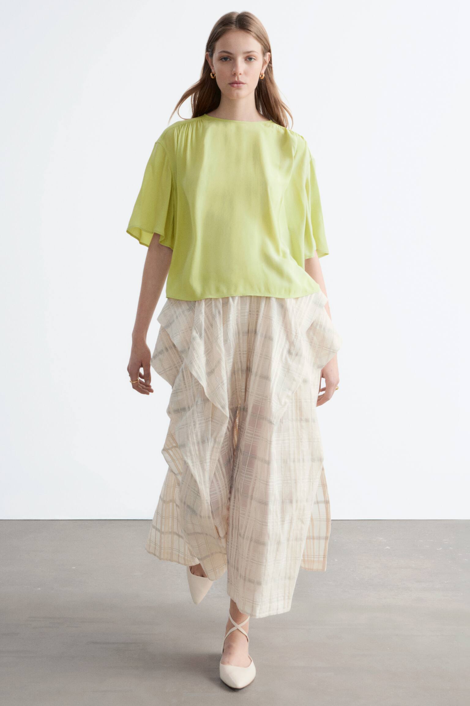 Gathered Crepe Blouse - 4