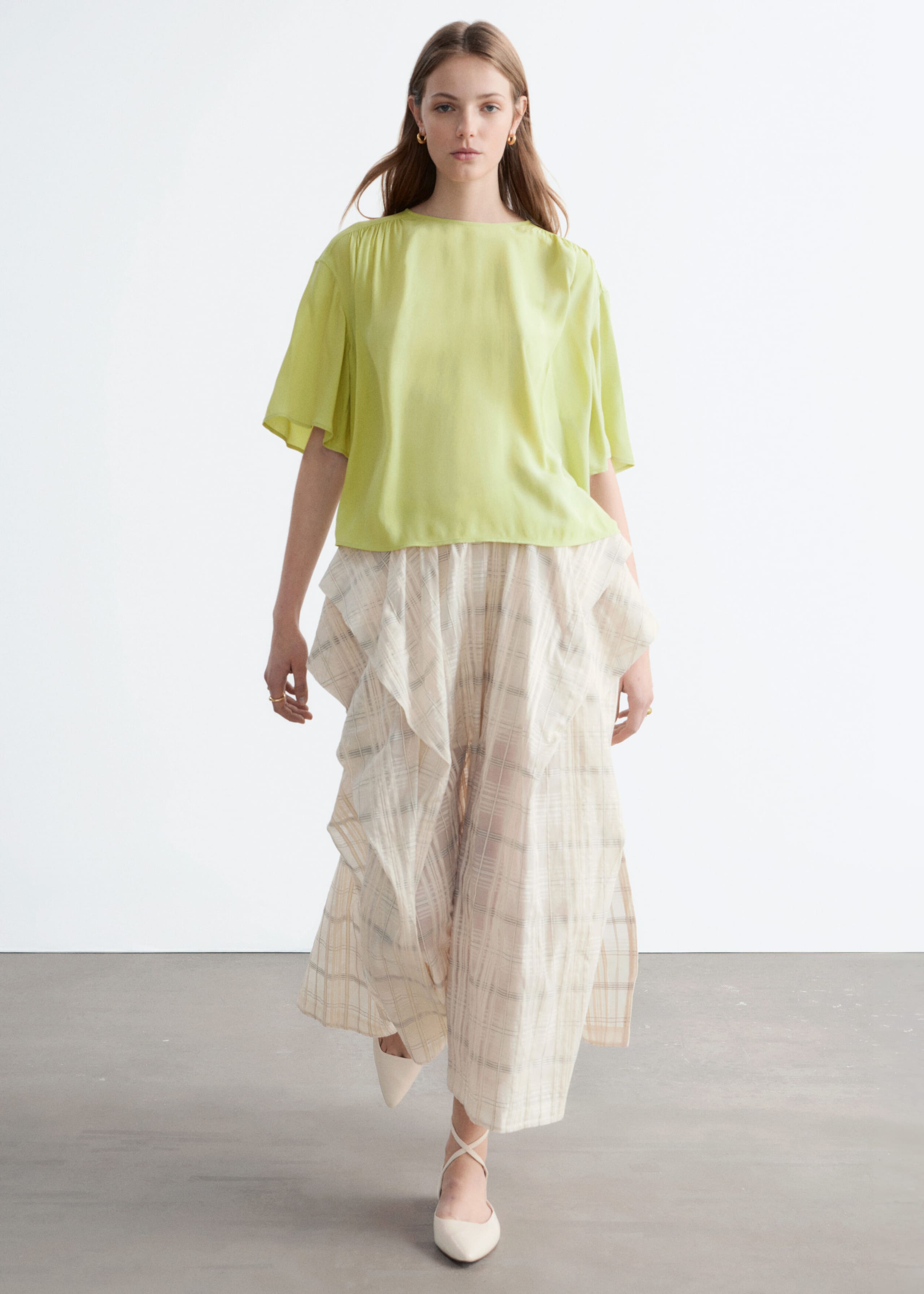 Image of Geraffte Bluse aus Crêpe