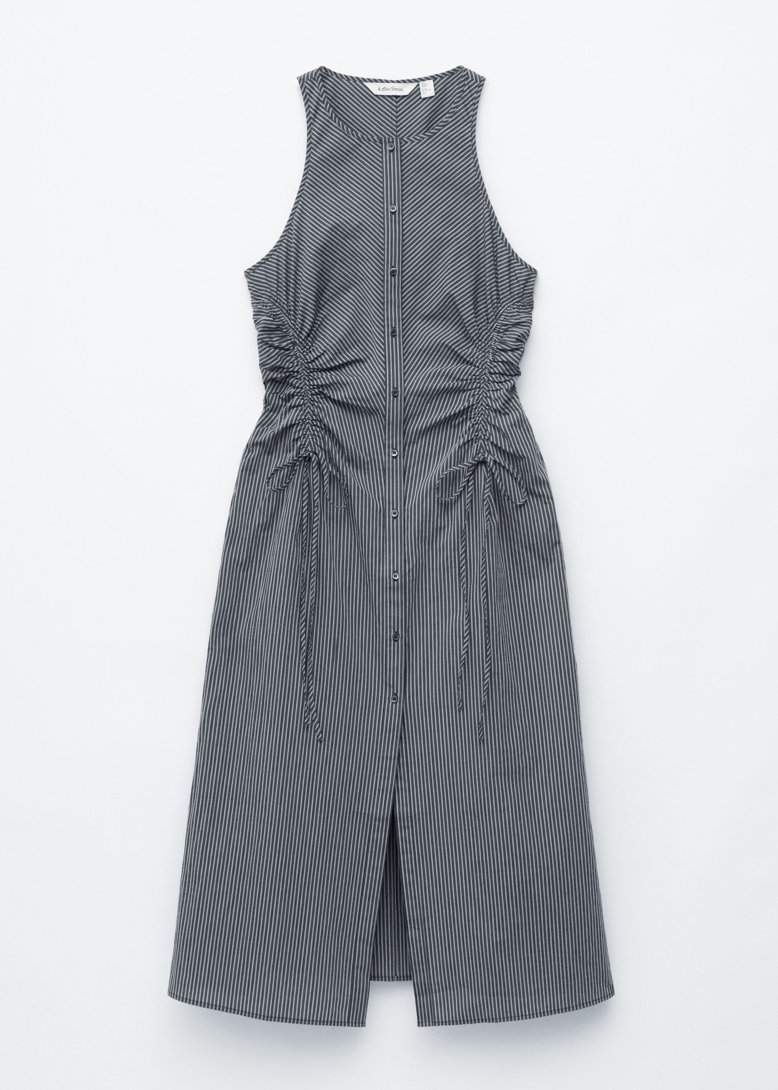 Sleeveless Drawstring Midi Dress