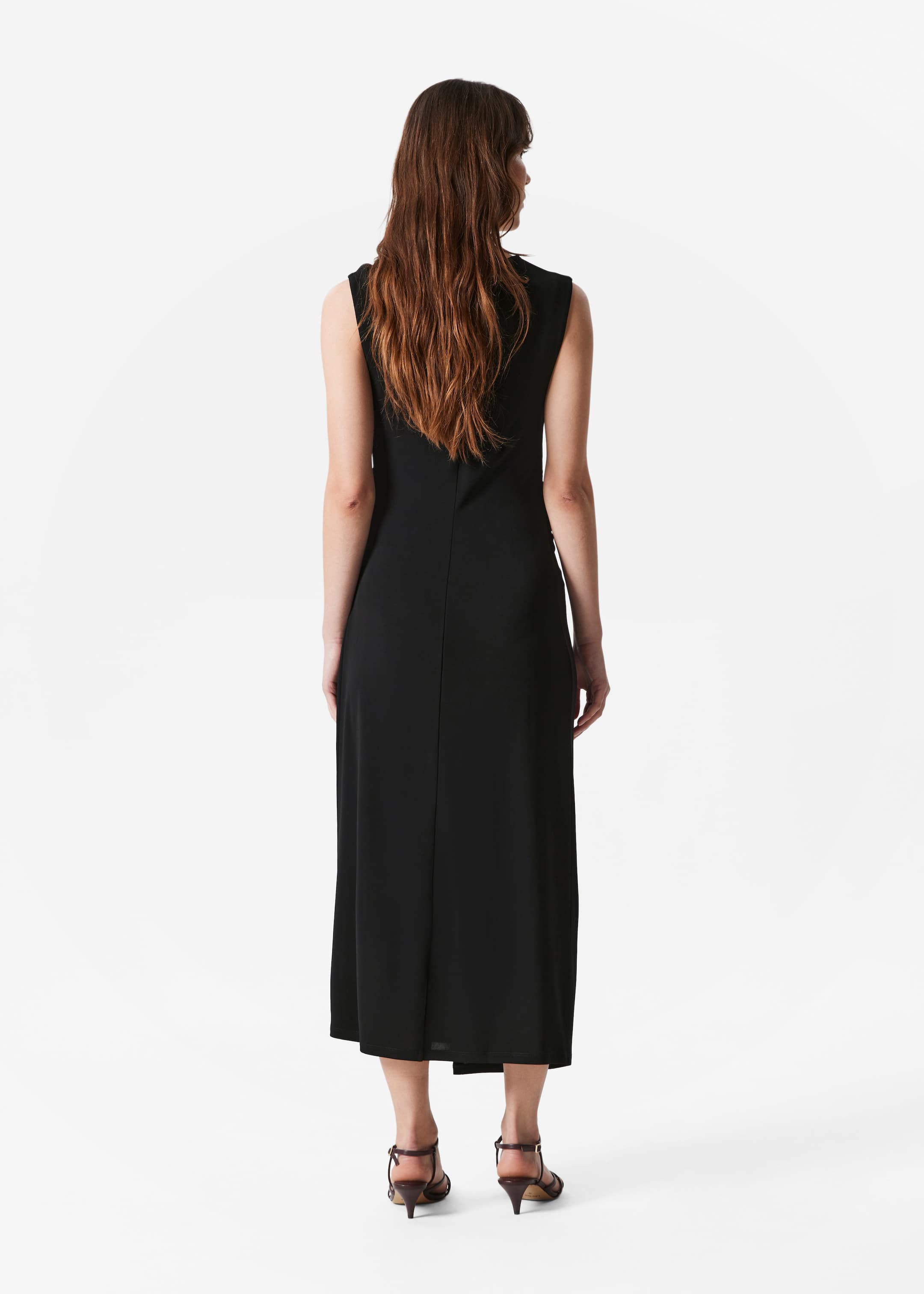 Ver imagen más grande: Vestido midi drapeado - Negro - MUJER | H&M ES 3