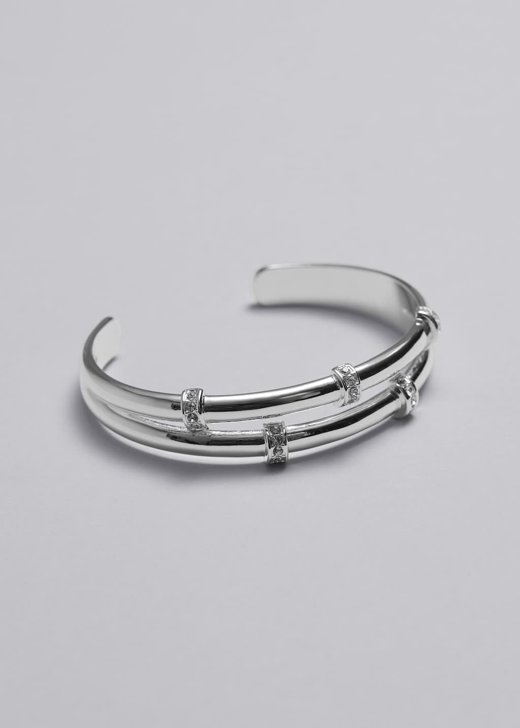 Crystal Adorned Bracelet - Silver - Still Life
