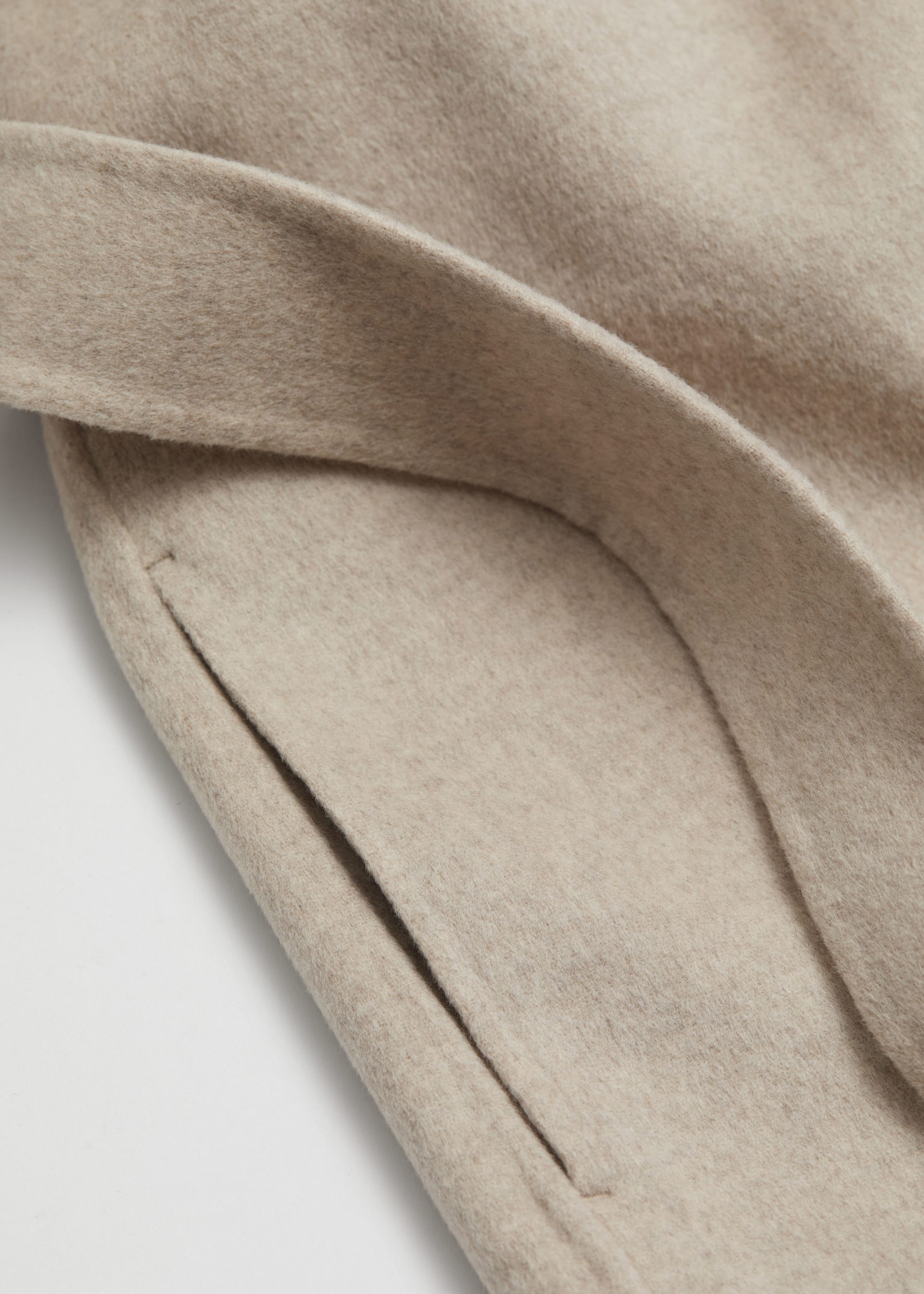 View larger image: Short Belted Wool Coat - Beige - Ladies | H&M GB 4