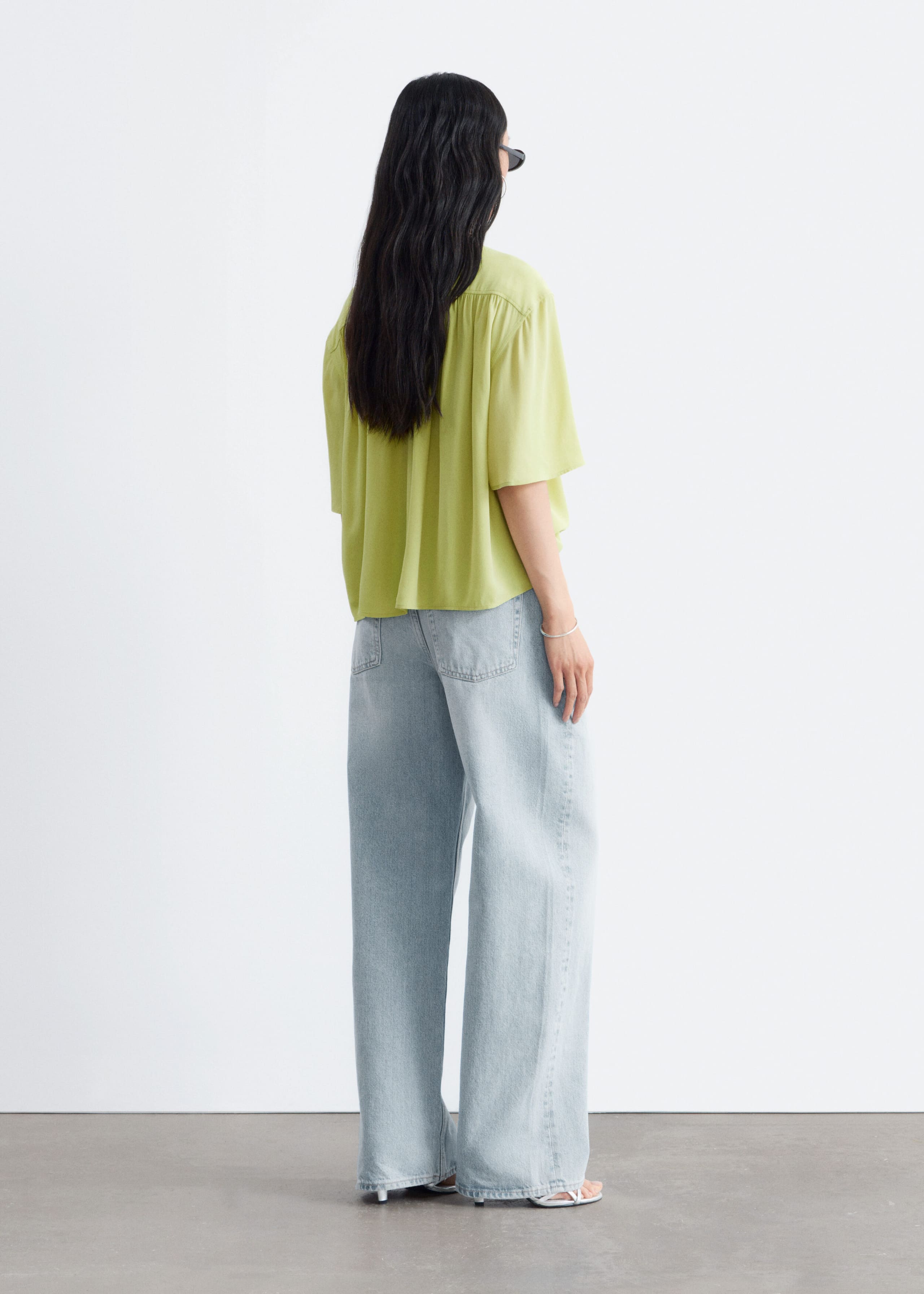 Image of Gathered Crepe Blouse