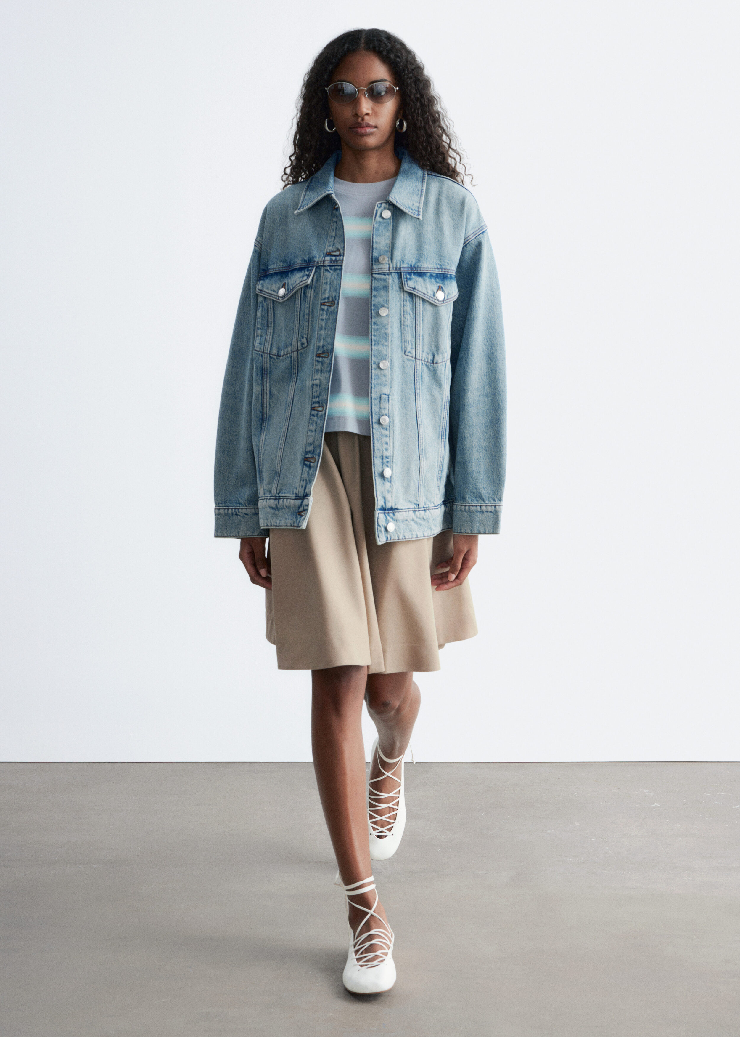 ジャケット・アウター BEIGE X DENIM OVERSIZED coat J.K.T Oversized Denim Jacket - Dusty Blue - & Other Stories US