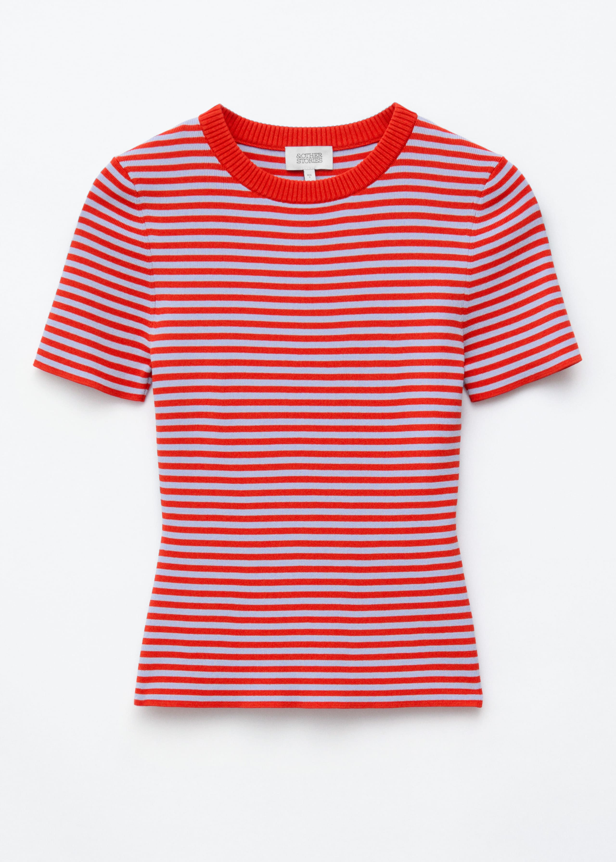 T-shirt côtelé - Rouge/Lilas/Rayé - Lookbook