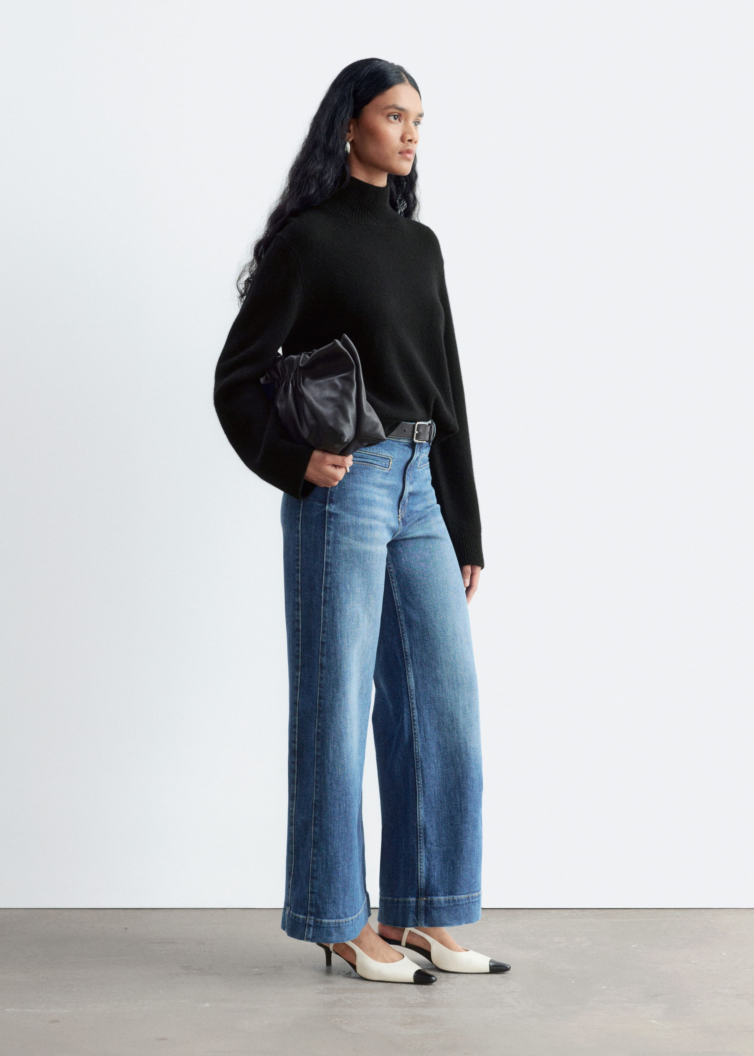 Regular Wide-Leg Jeans Mid Blue Wash