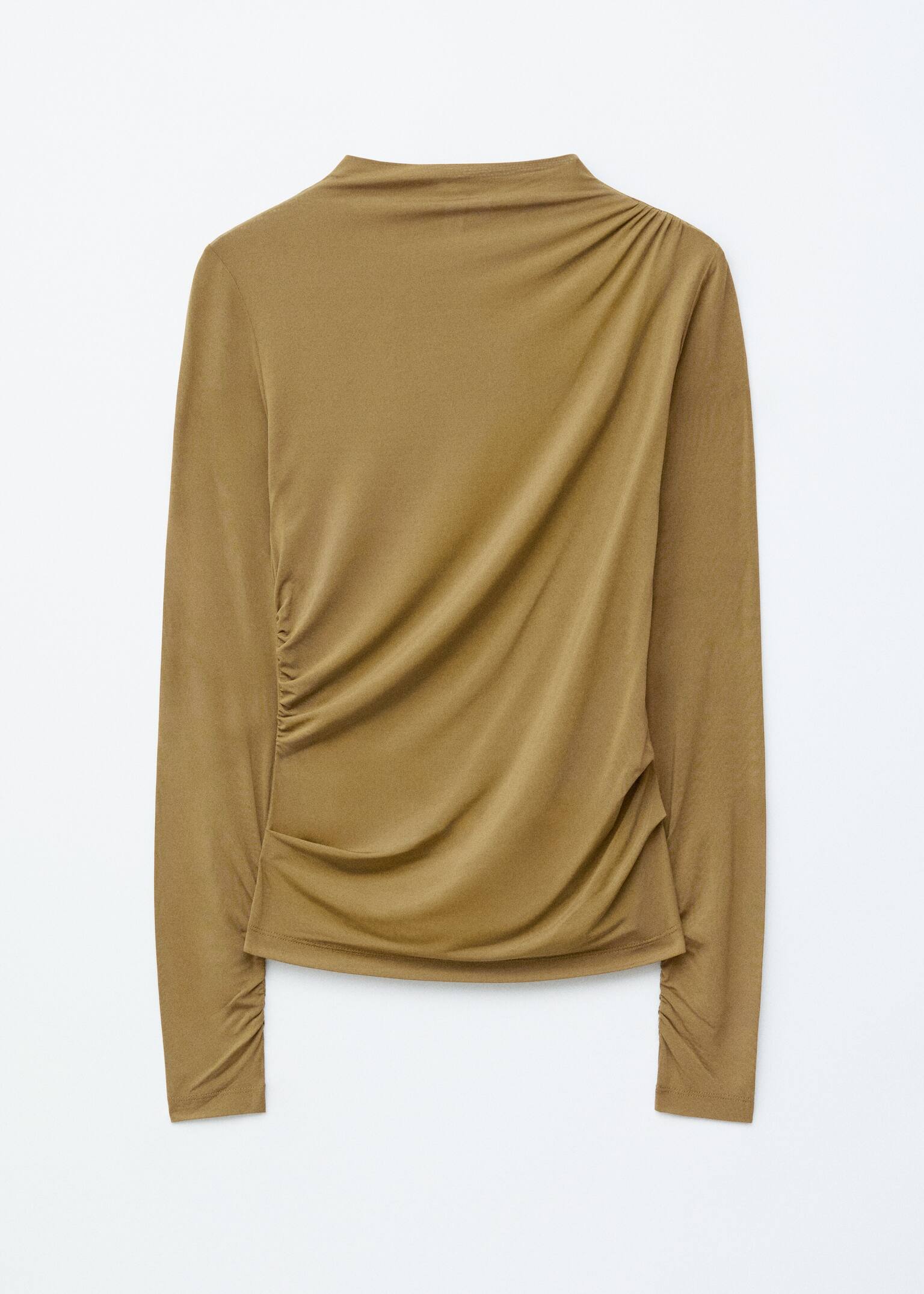 Draped Top - Light Brown/Red - 2