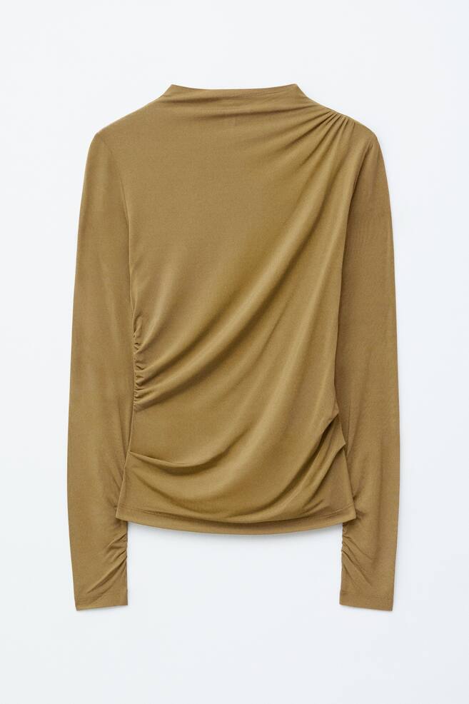 Draped Top - Light Brown - 1