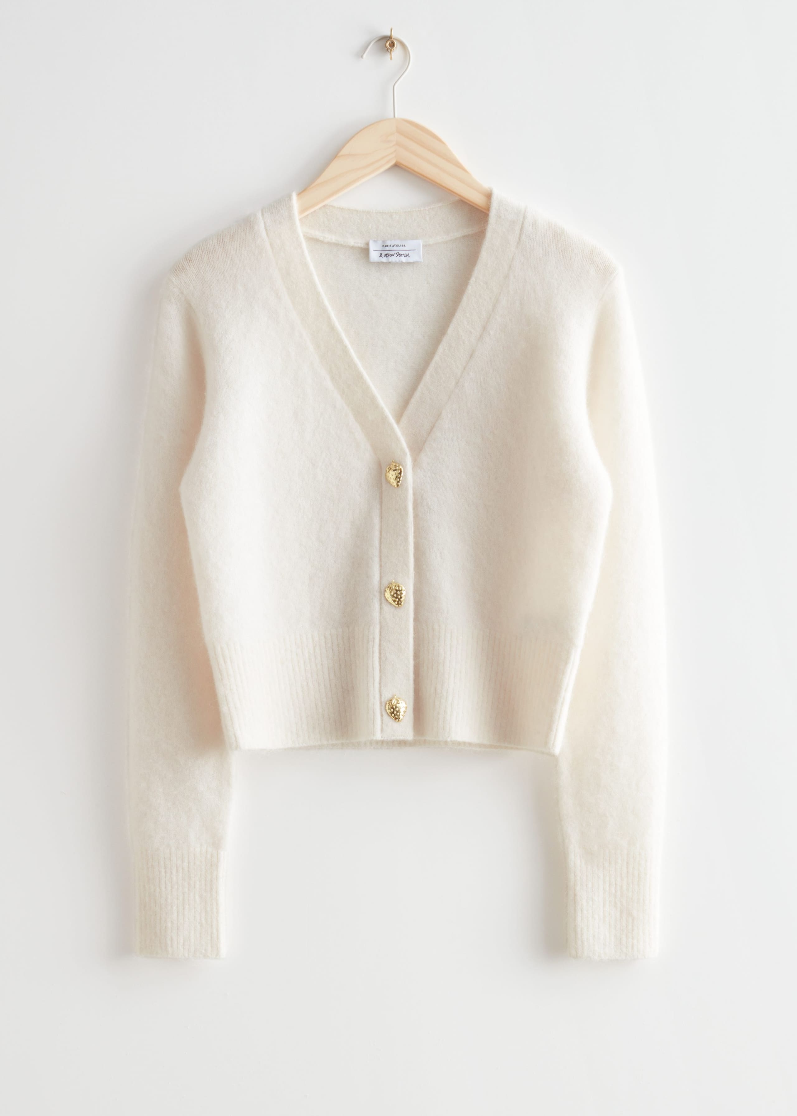 Gold Button Cardigan - Navy - Still Life