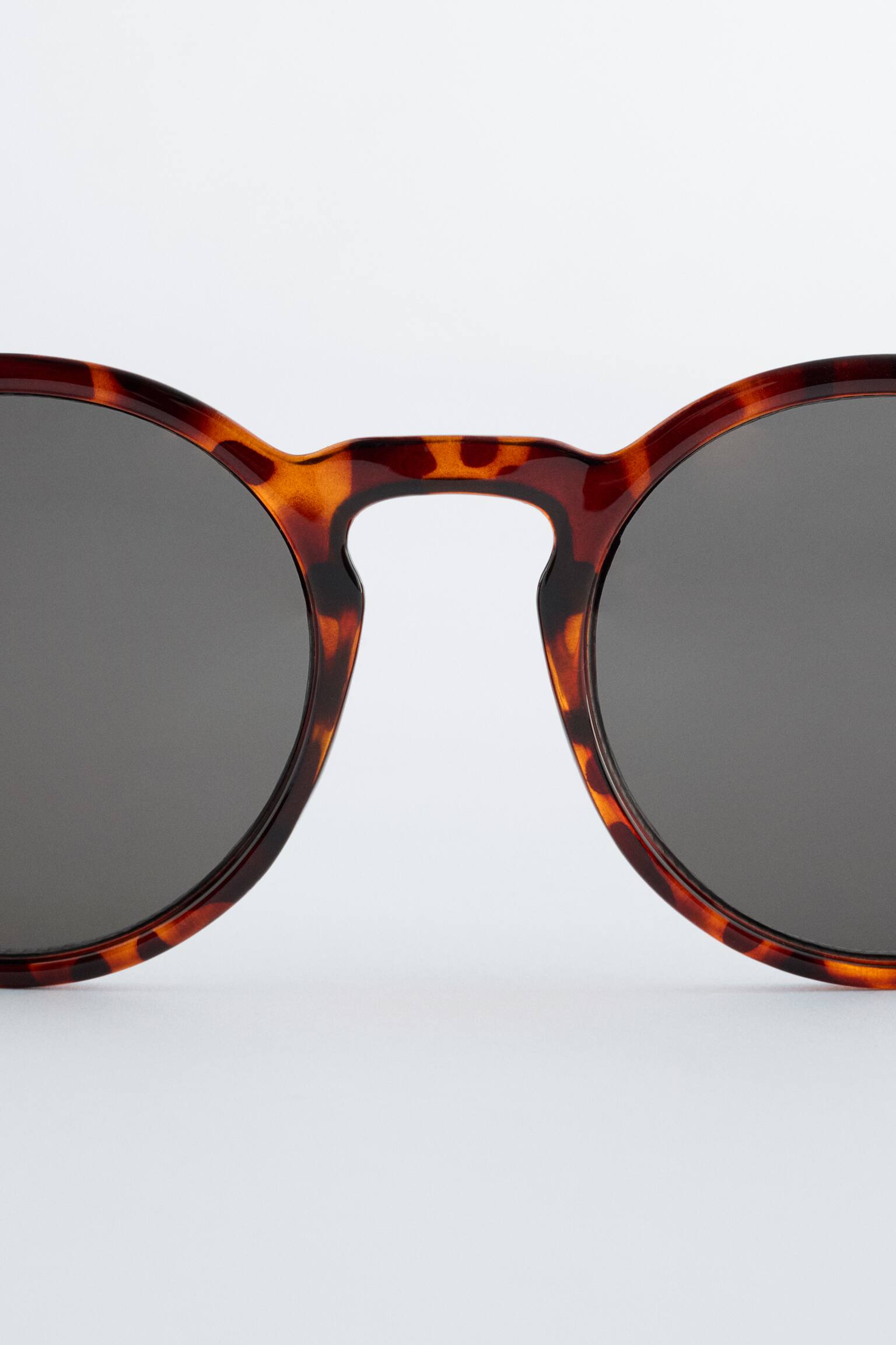 Klassiska solglasögon med runda bågar - Brun - 4