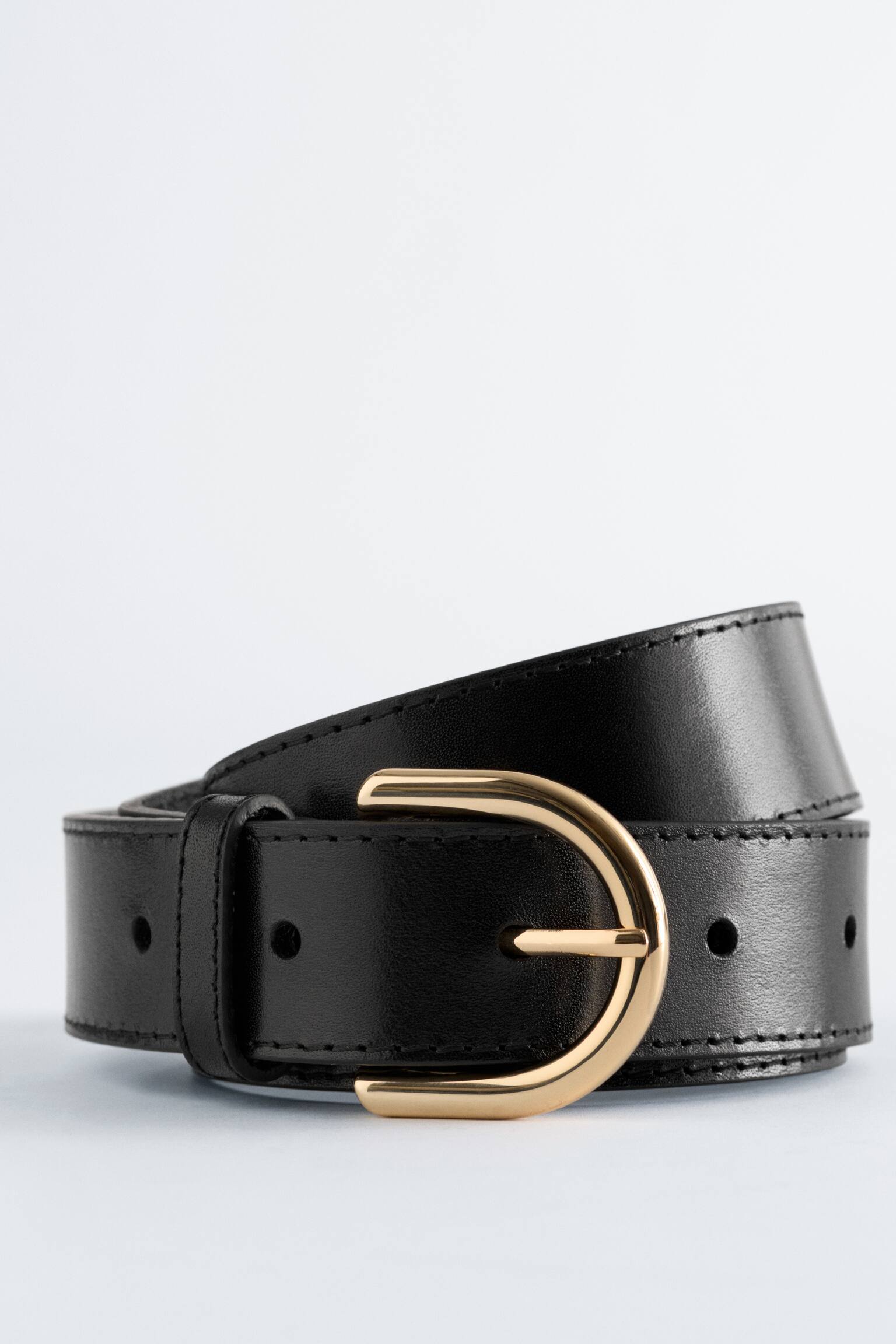 Klasický kožený opasok - Čierna - 2