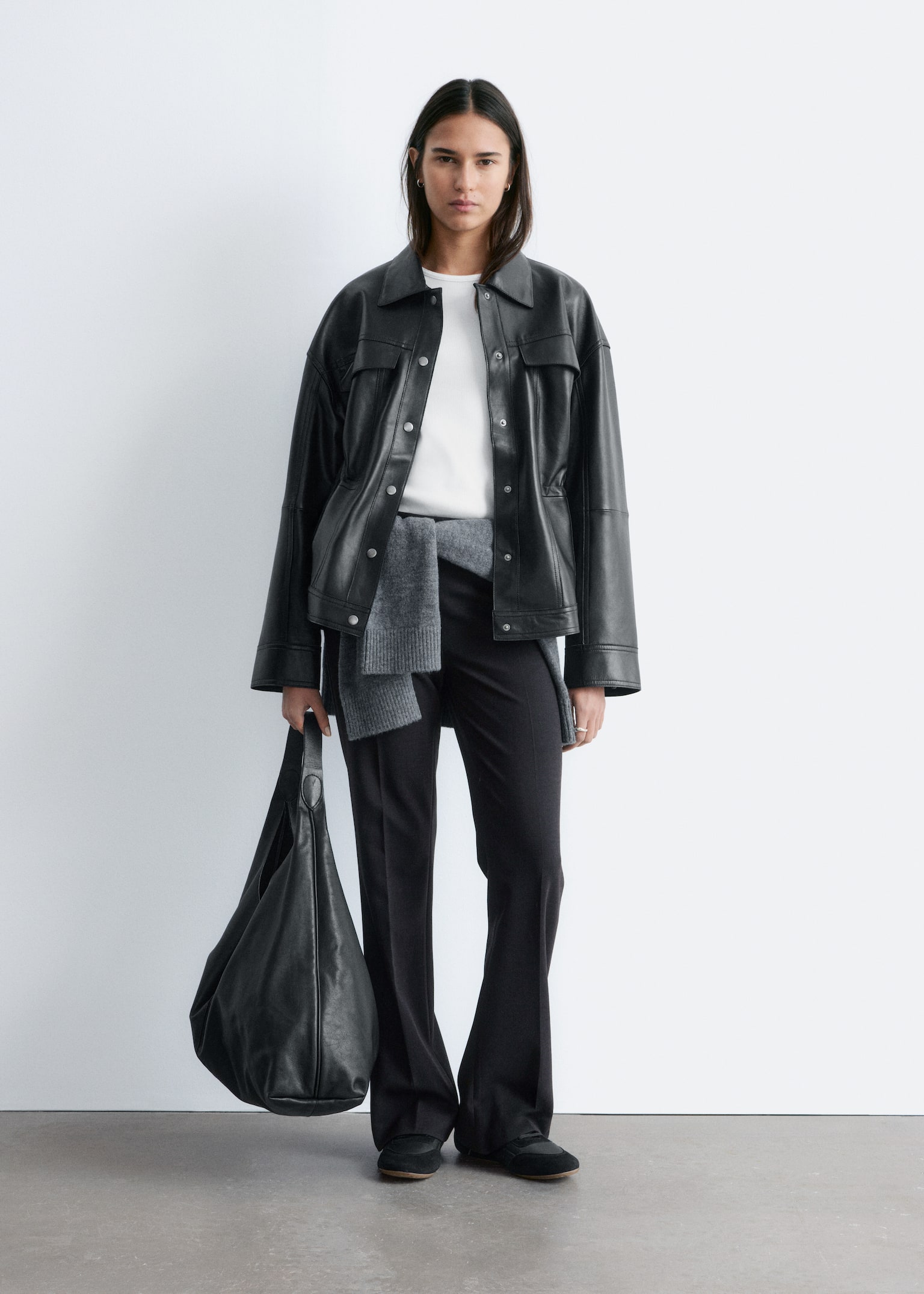 Spodnie z zaprasowanymi kantami - Ciemnobrązowy/Szary - 1