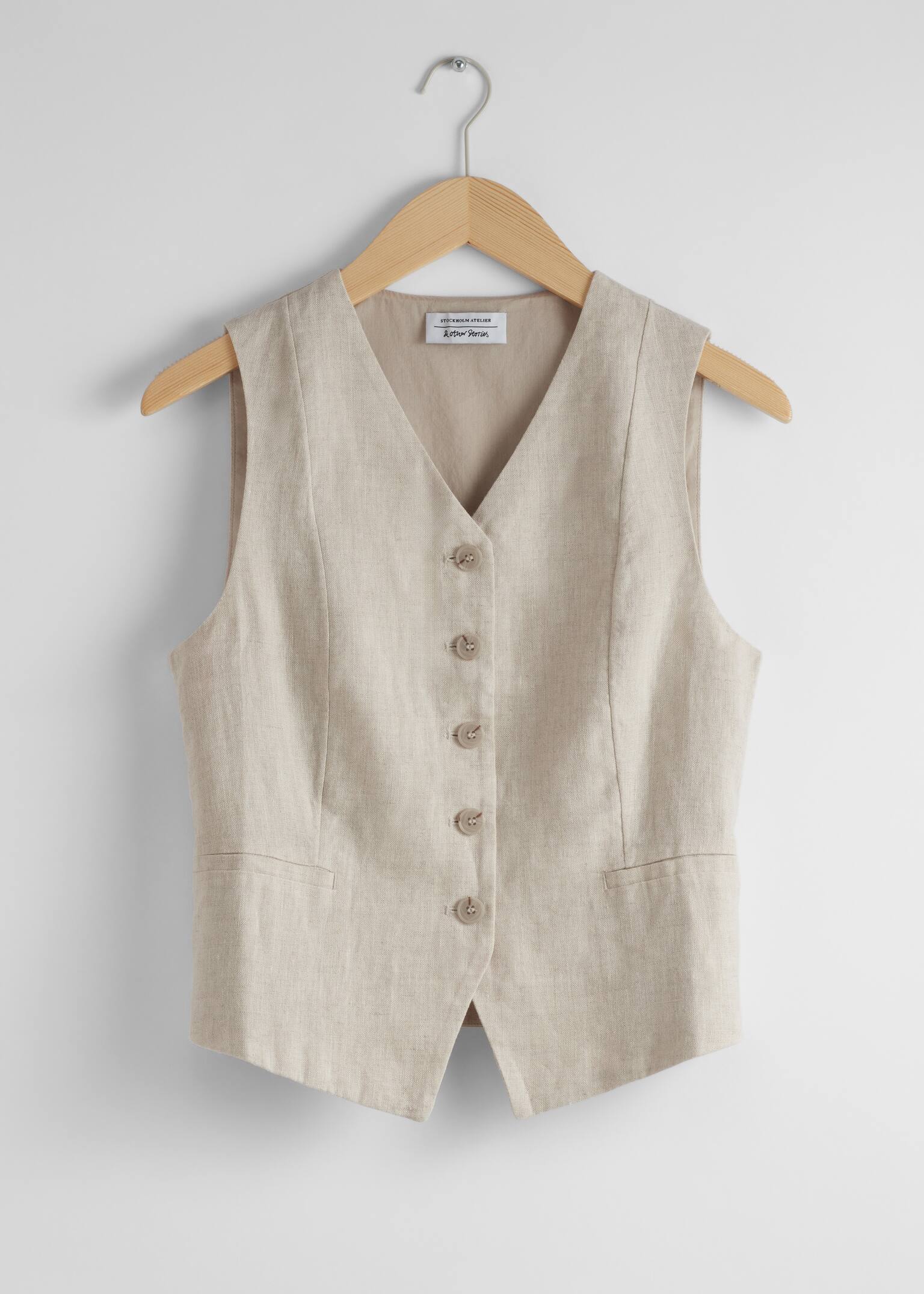 Gilet habillé en lin - Beige