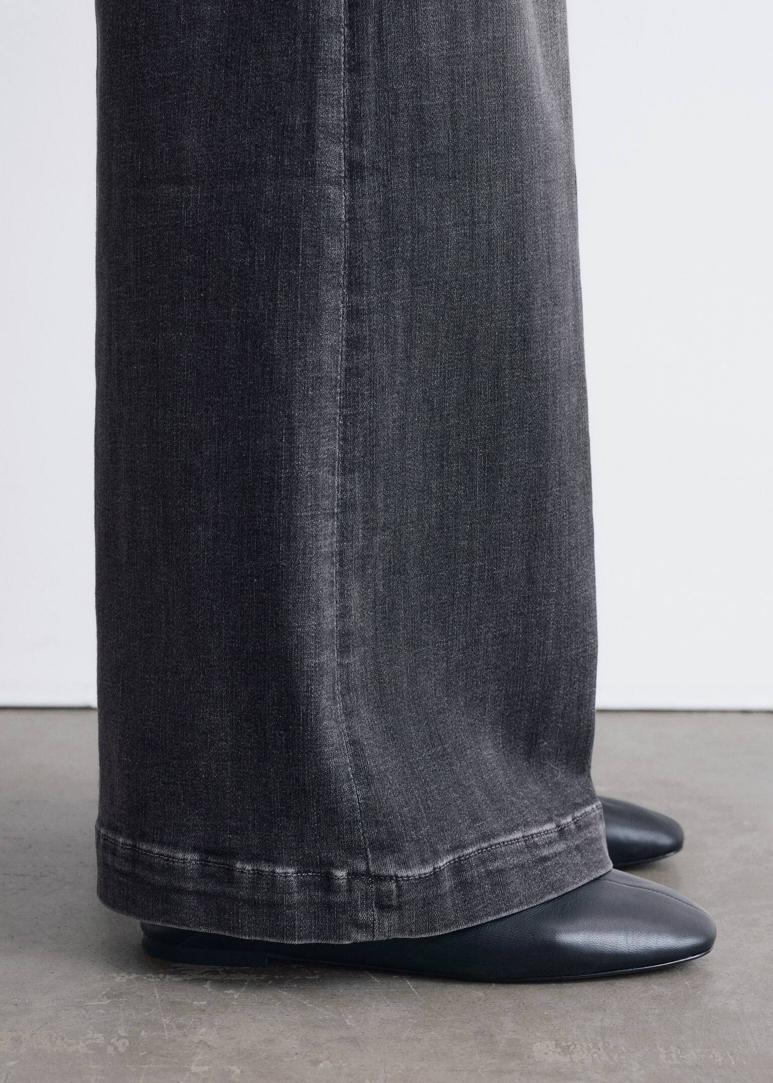 Wide Press-Crease Jeans - Dark grey - 4