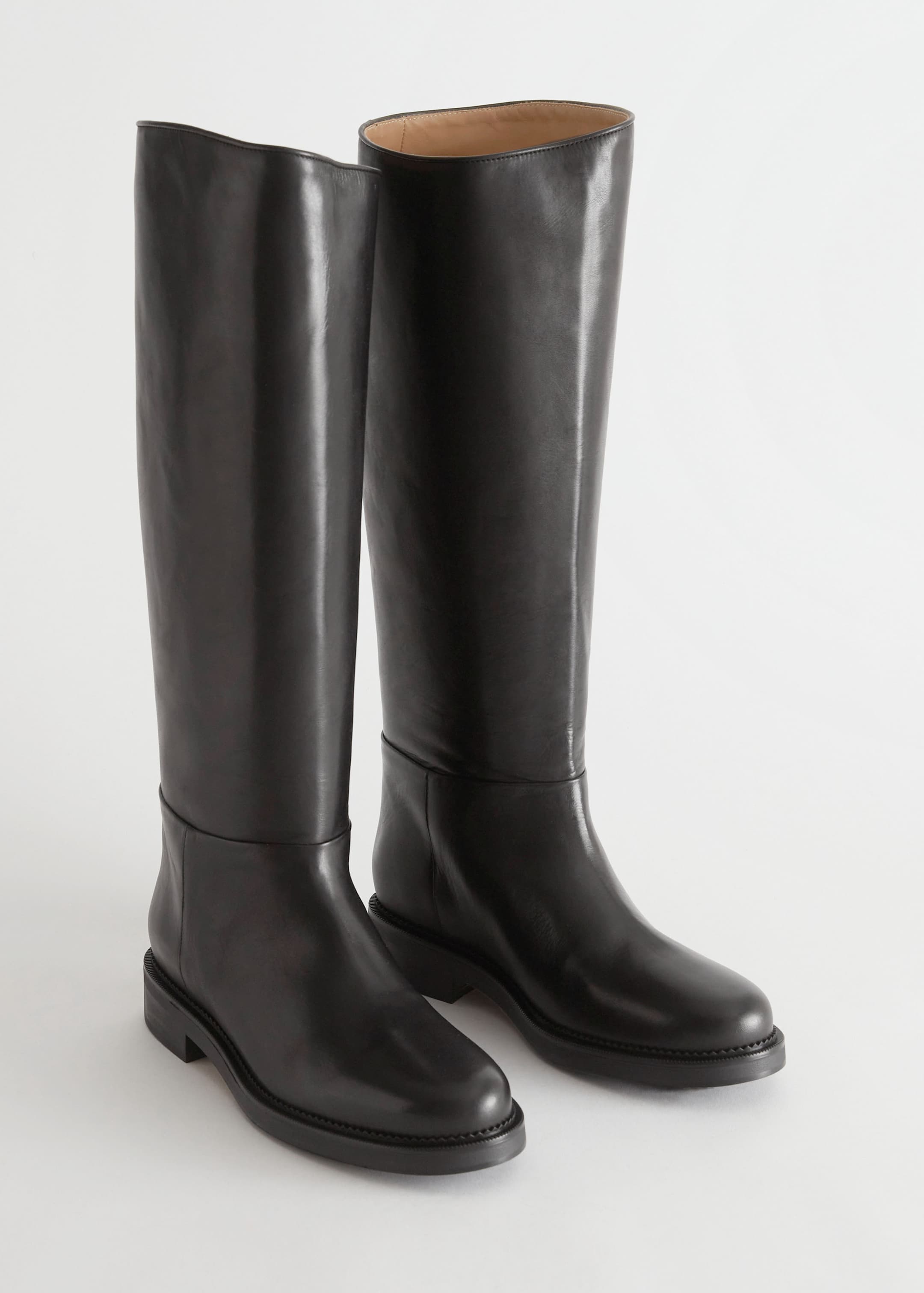 Ingrandisci l'immagine: Leather Riding Boots - Black - DONNA | H&M CH 2