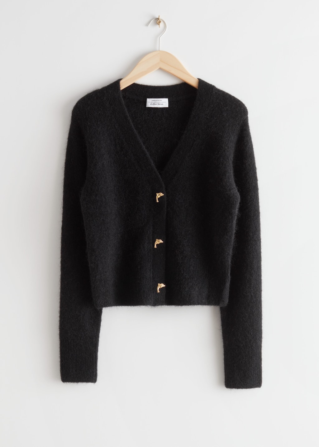 Gold Button Cardigan - Navy - Still Life
